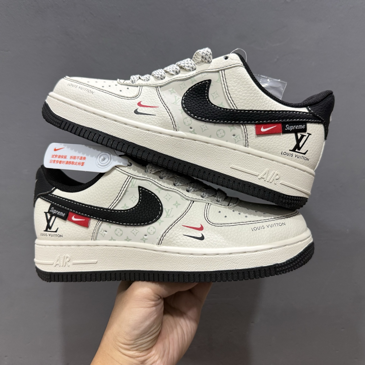 Nike Air Force 1 '07 Low “LV联名——印花米黑红”空军一号 高端定制 低帮 运动鞋 MZ9588-812