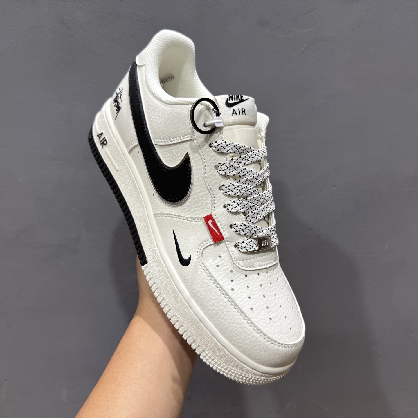 200 独家实拍Nike Air Force 1 Low 07 x Stussy 白黑小钩满天星 CS5288-010