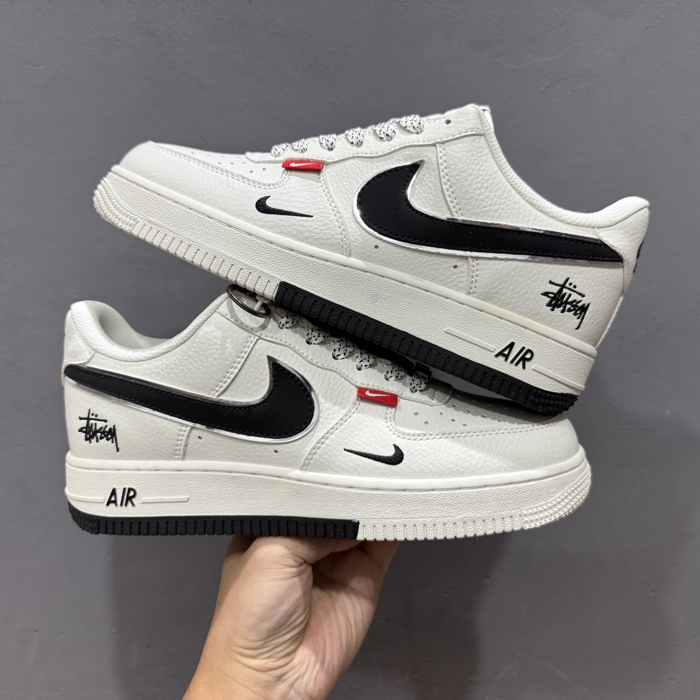 200 独家实拍Nike Air Force 1 Low 07 x Stussy 白黑小钩满天星 CS5288-010