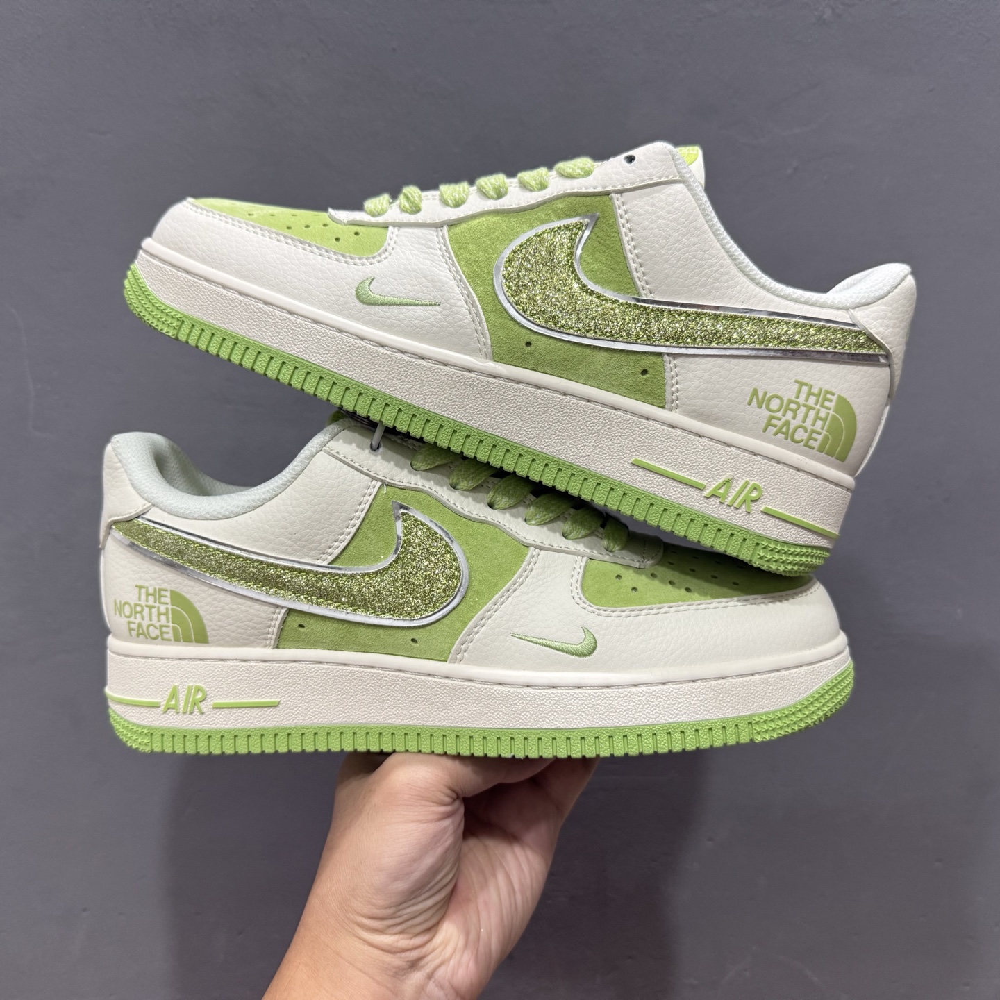 NIke Air Force 1 '07 Low “北面联名--满天星双勾白绿配色”空军一号 低帮 运动鞋 QY6818-531