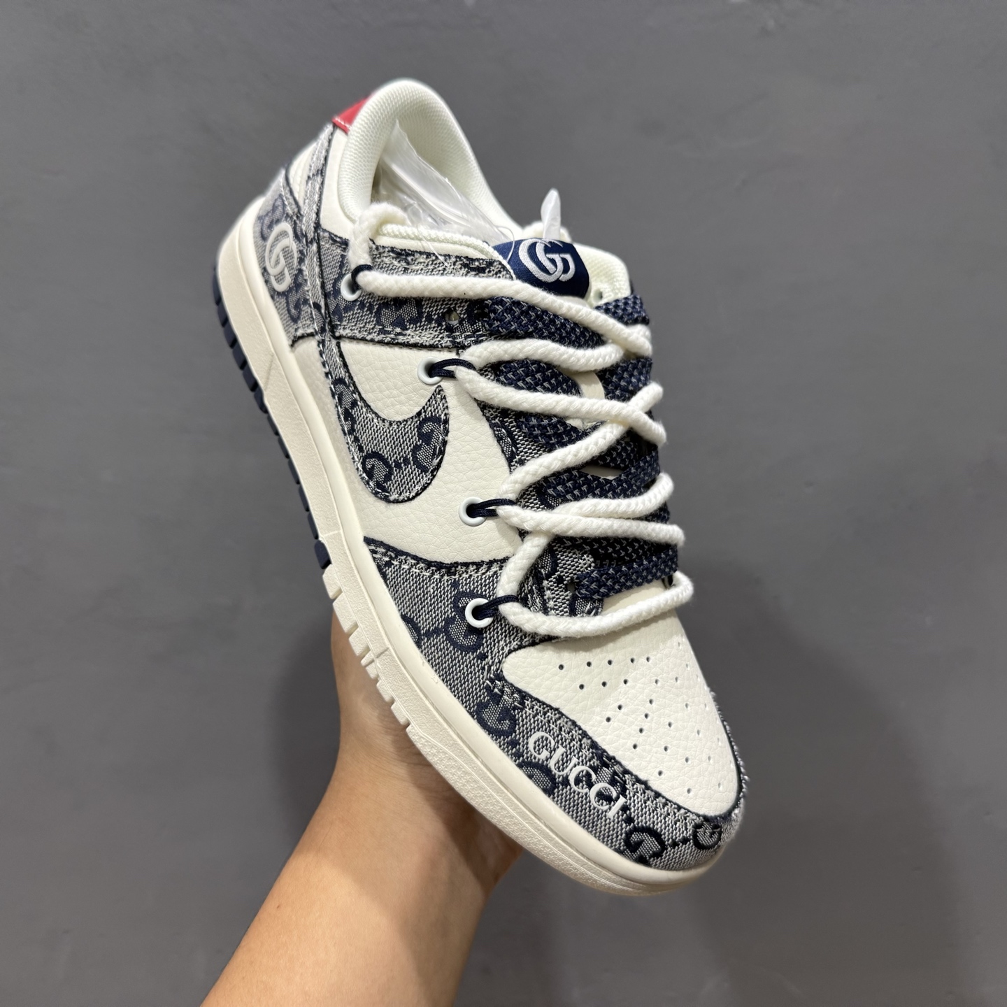 独家实拍Nike SB Dunk Low“SUP系列——绑带猪八灰勾” 周年高端定制 低帮休闲板鞋 YX5066-216