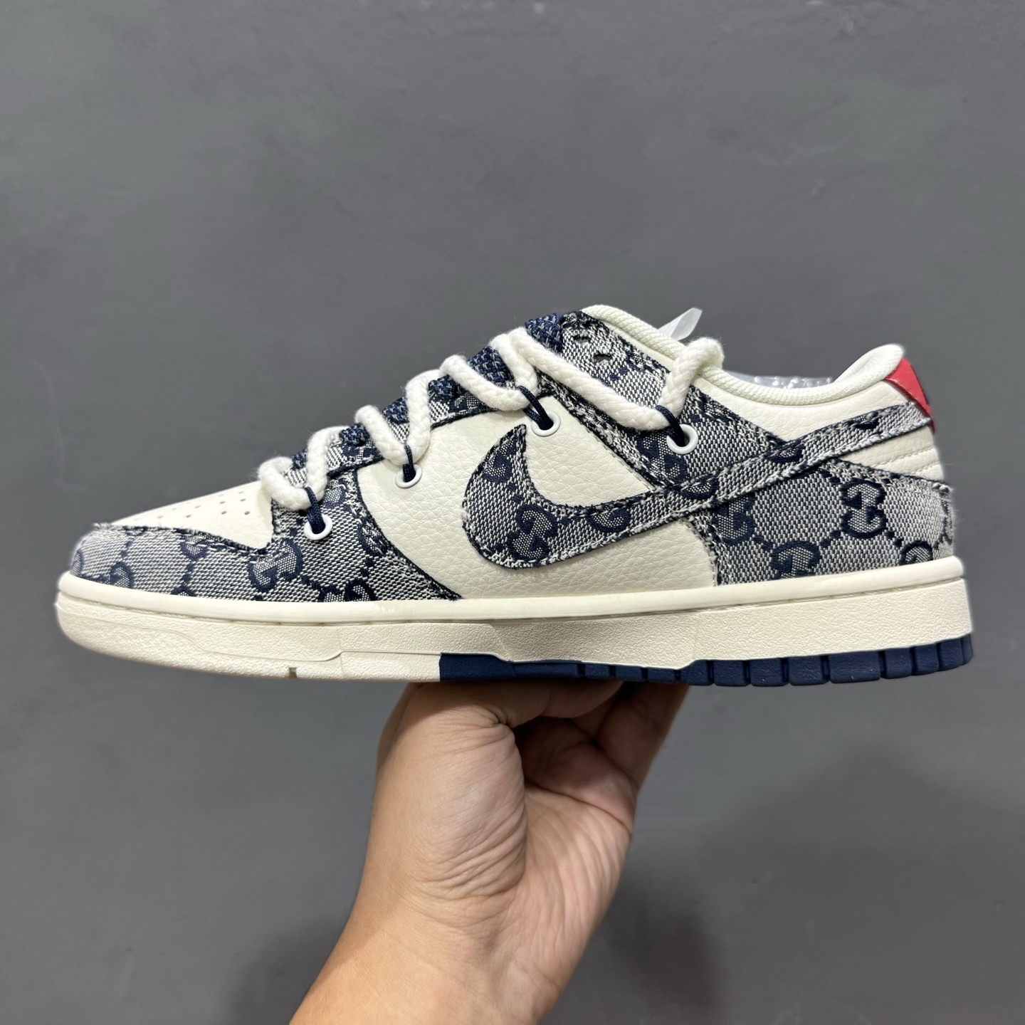 独家实拍Nike SB Dunk Low“SUP系列——绑带猪八灰勾” 周年高端定制 低帮休闲板鞋 YX5066-216