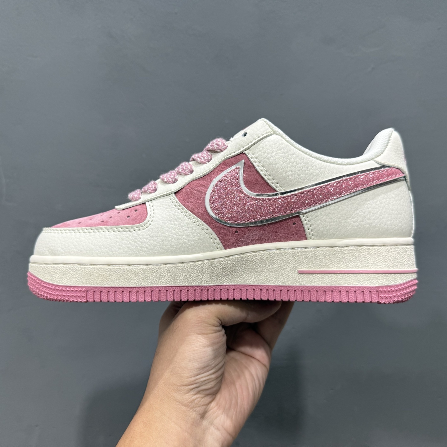 独家实拍Nike Air Force 1 Low 07 x The North Face 米白粉小钩满天星 QY6818-538