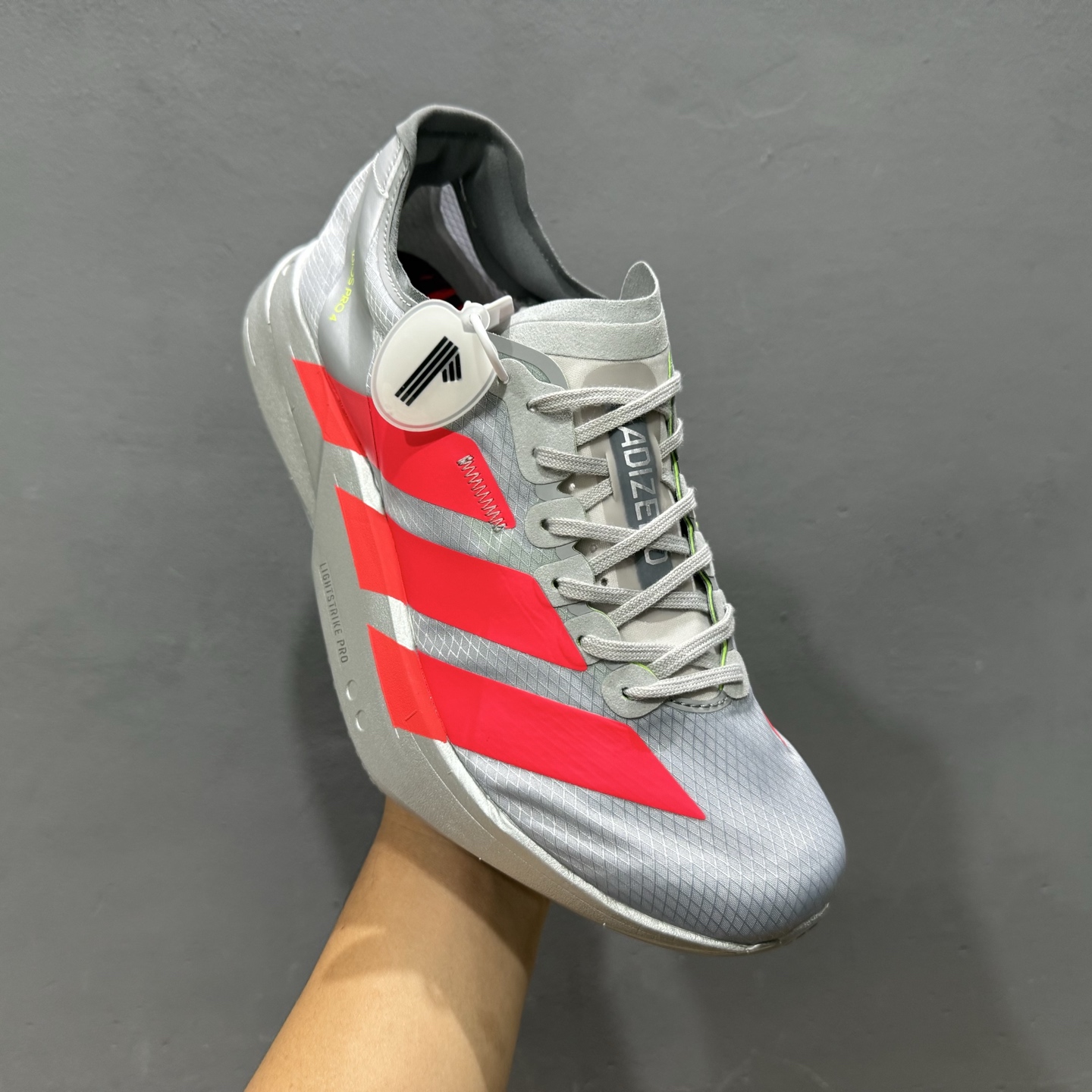 外贸版 AdidAdizero Adios 4 M JR6372 阿迪透气轻盈低帮跑步鞋