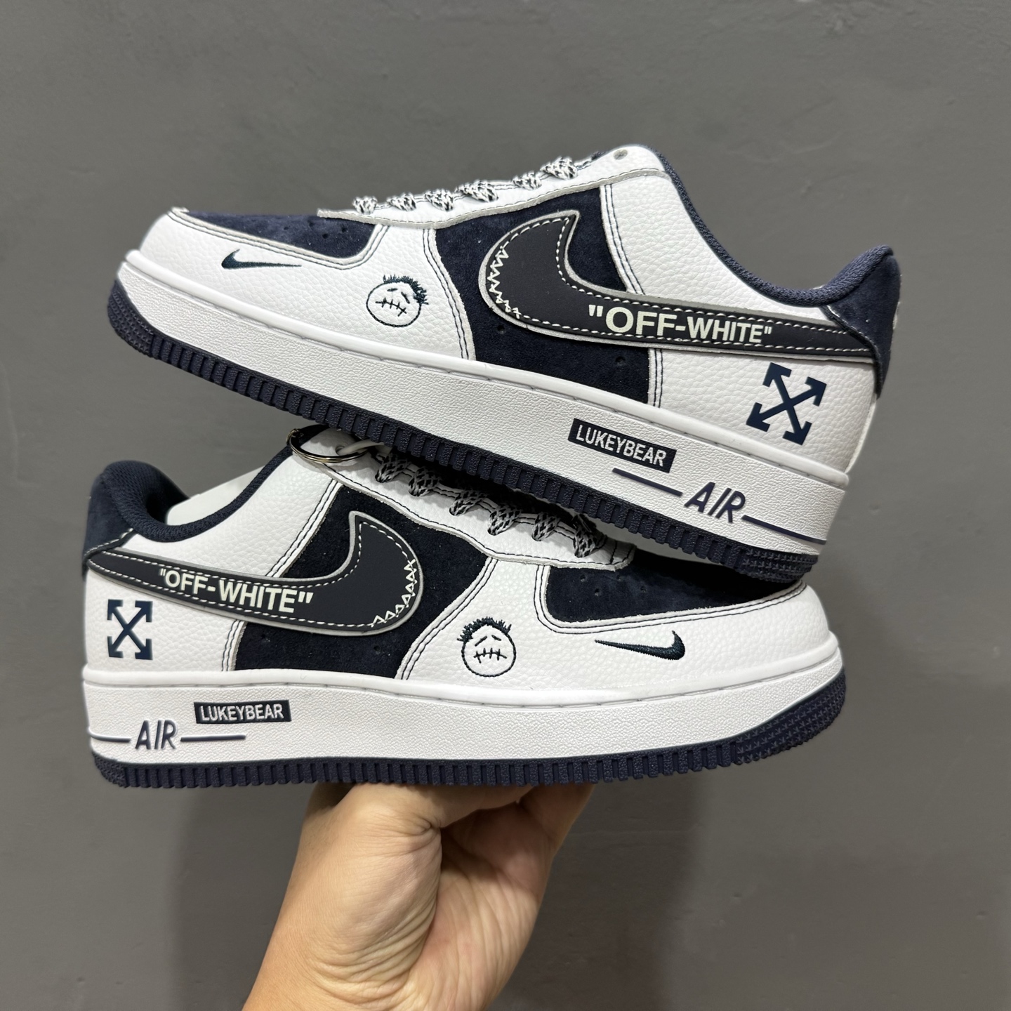 NIke Air Force 1 '07 Low “OFF-WHITE联名——深蓝鬼脸”空军一号 低帮 运动鞋 HV5999-002 NIke Air Force 1 '07 Low “OFF-WHITE联名——深蓝鬼脸”空军一号 低帮 运动鞋 HV5999-002