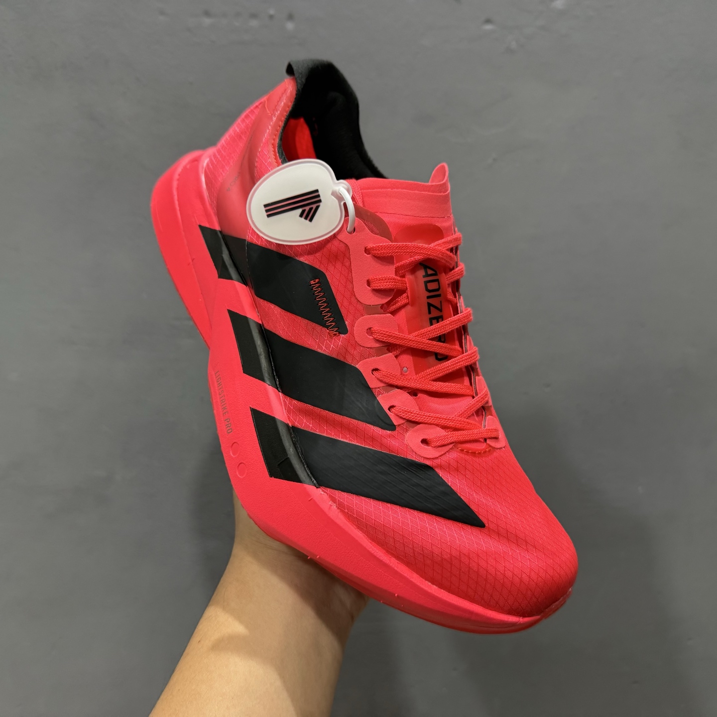 外贸版 AdidAdizero Adios 4 M 阿迪透气轻盈低帮跑步鞋 JR6368