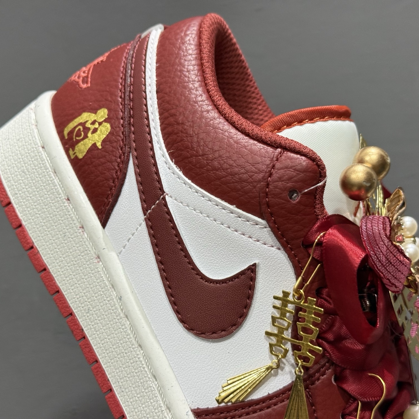 新款出货 原装 乔丹 Air Jordan 1 Low”Wedding”乔丹AJ1低帮秀禾婚鞋心心相印