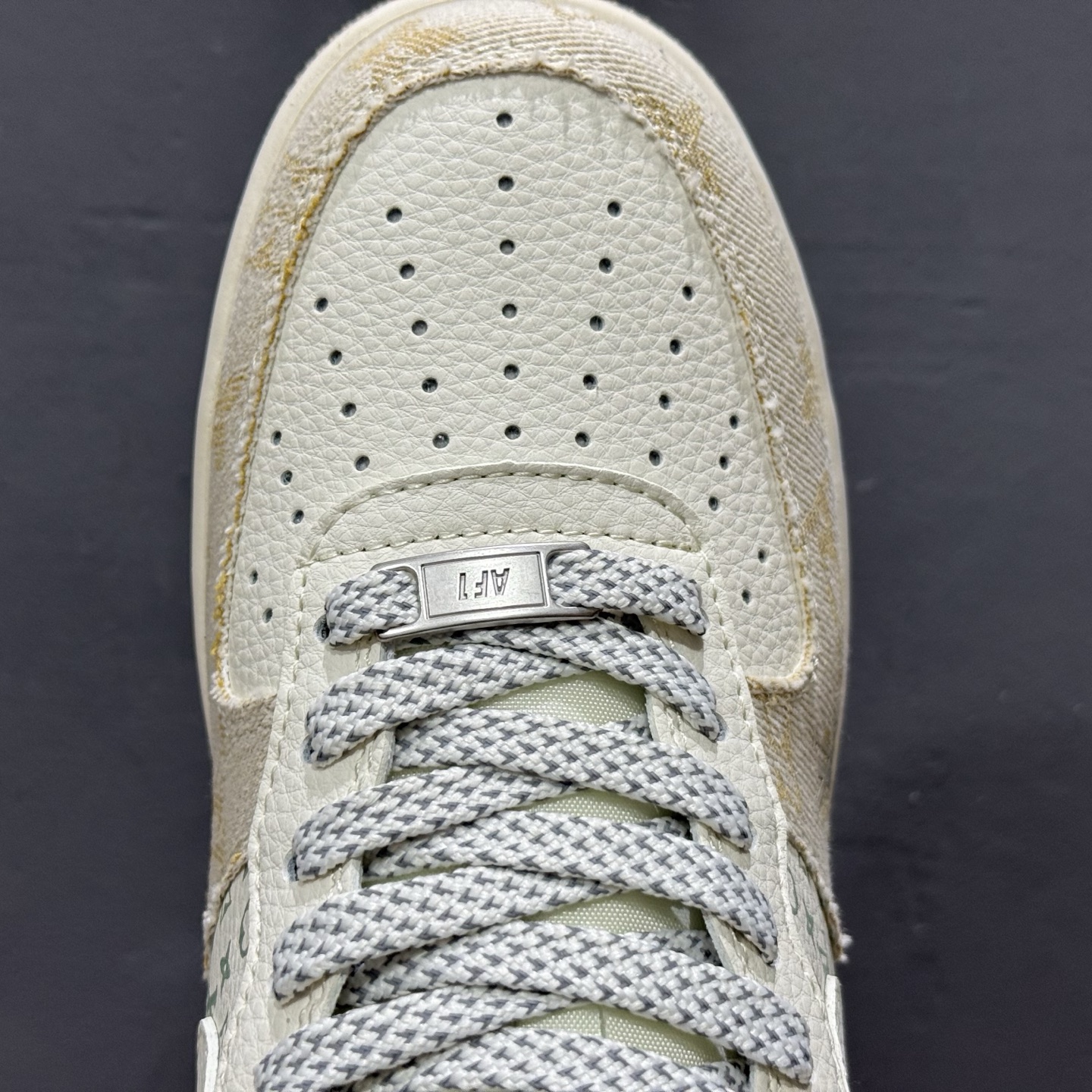 独家实拍C版 Nike Air Force 1 Low 07 x lv 米白黄牛仔布YX5066-330
