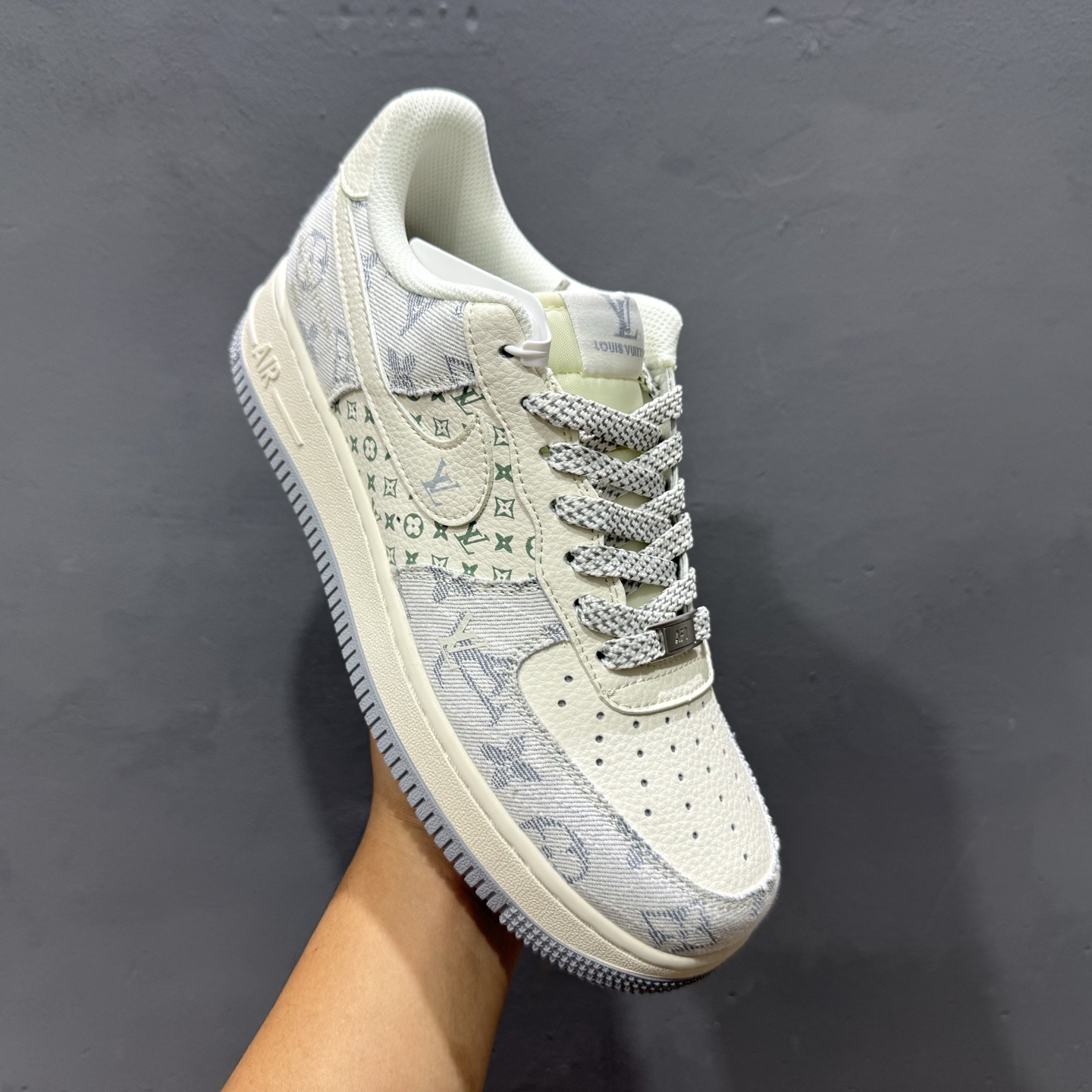独家实拍C版 Nike Air Force 1 Low 07 x lv 米白黄牛仔布 YX5066-331