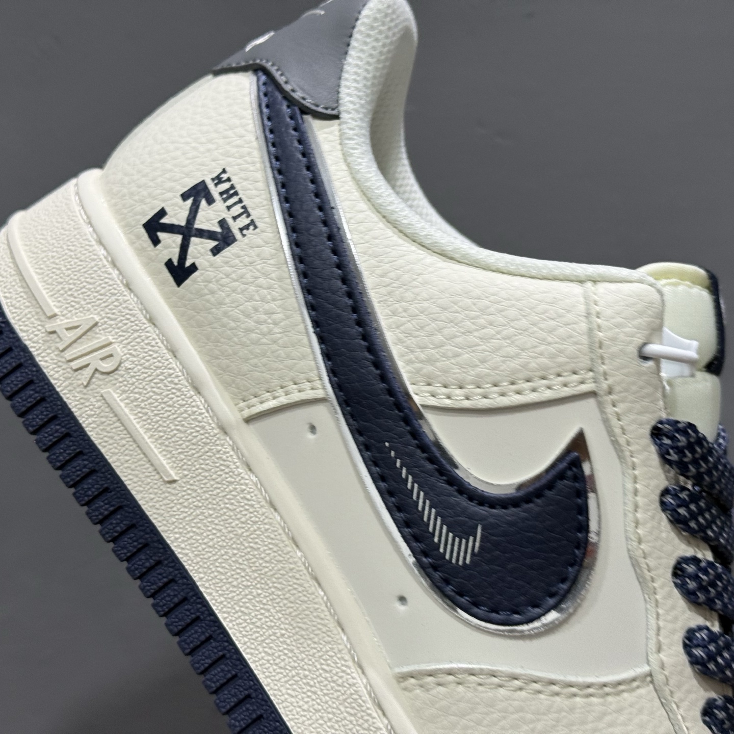 Nike Air Force 1'07 Low 联名 双拼米灰蓝 空军一号低帮休闲板鞋 QW5836-026