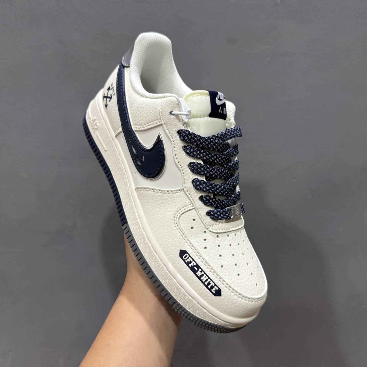 Nike Air Force 1'07 Low 联名 双拼米灰蓝 空军一号低帮休闲板鞋 QW5836-026