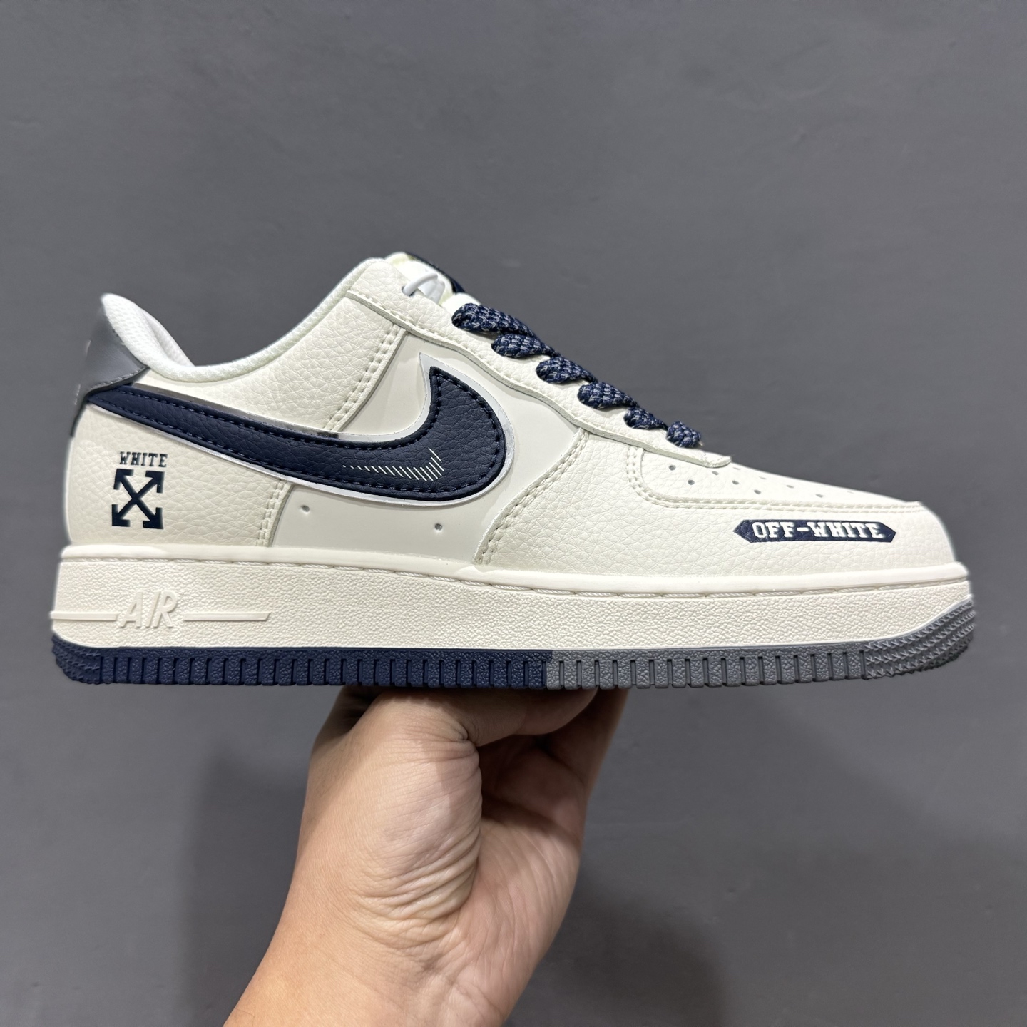 Nike Air Force 1’07 Low 联名 双拼米灰蓝 空军一号低帮休闲板鞋 QW5836-026