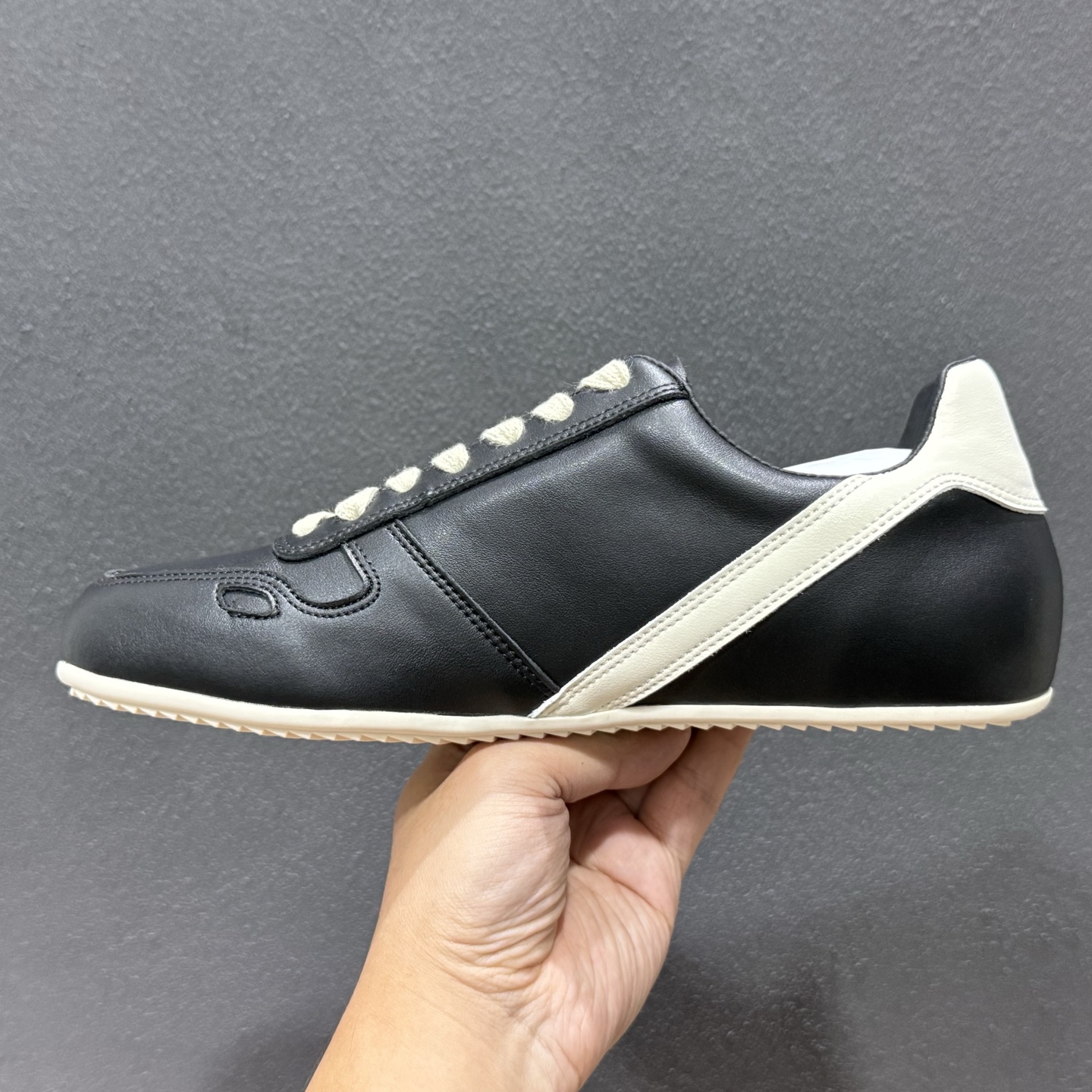 [广东纯原版本]RICK OWENS / RO Minimal Sneaker瑞克欧文斯小牛绒面革圆头系带低帮生活休闲鞋