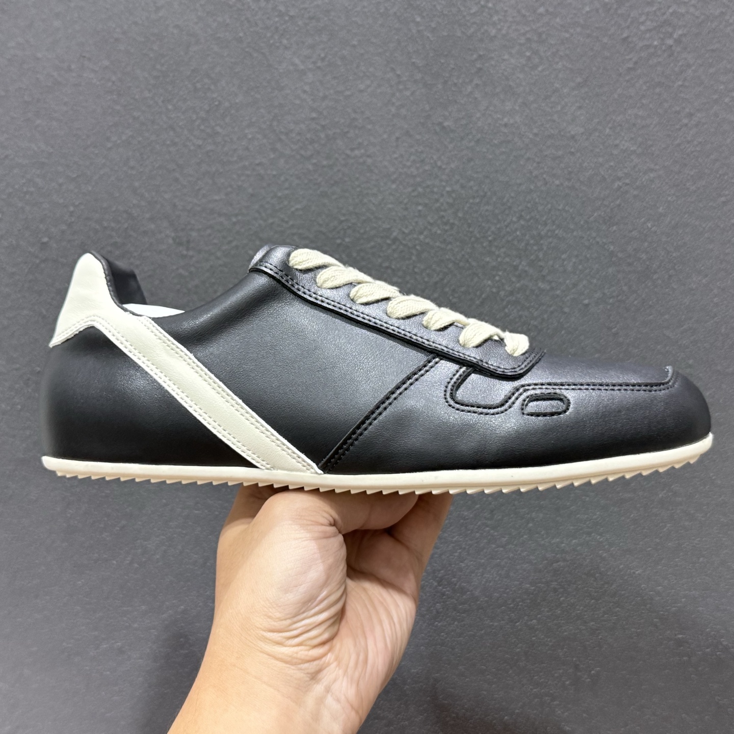 [广东纯原版本]RICK OWENS / RO Minimal Sneaker瑞克欧文斯小牛绒面革圆头系带低帮生活休闲鞋