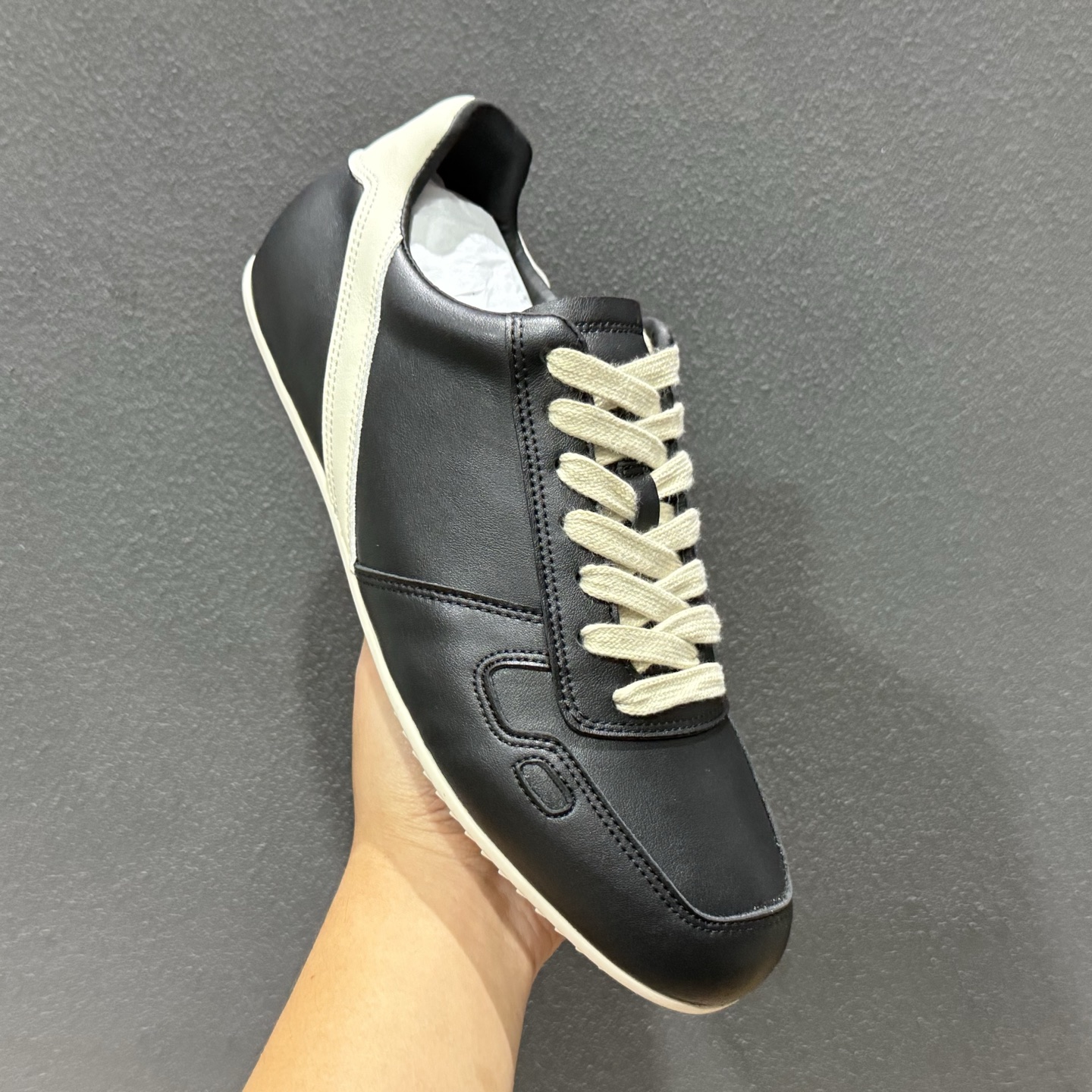 [广东纯原版本]RICK OWENS / RO Minimal Sneaker瑞克欧文斯小牛绒面革圆头系带低帮生活休闲鞋