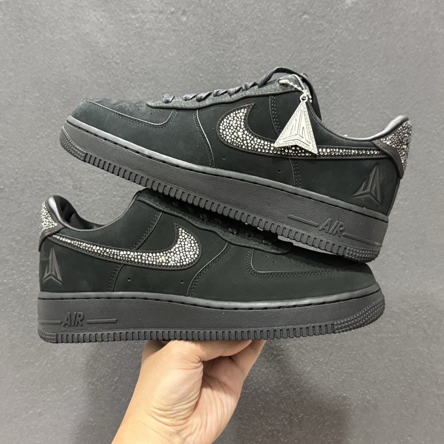420 PK纯原Ja Morant x Swarovski/施华洛世奇 x Nike Air Force 1 空军AF1 舒适百搭 耐磨 低帮 黑色 IQ9772-001
