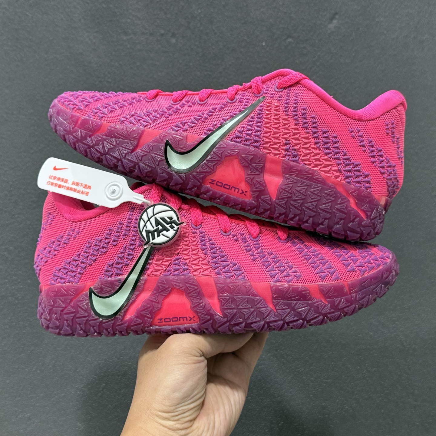 独家实拍灭世/Max纯原NK Ja 3 Scratch EP 莫兰特三代柔软舒适防滑耐磨透气支撑轻便低帮篮球鞋 粉紫 HF2794-600