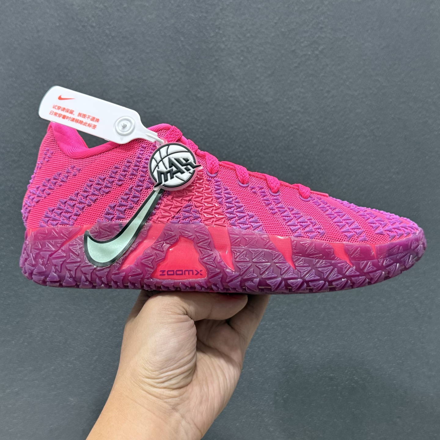 独家实拍灭世/Max纯原NK Ja 3 Scratch EP 莫兰特三代柔软舒适防滑耐磨透气支撑轻便低帮篮球鞋 粉紫 HF2794-600
