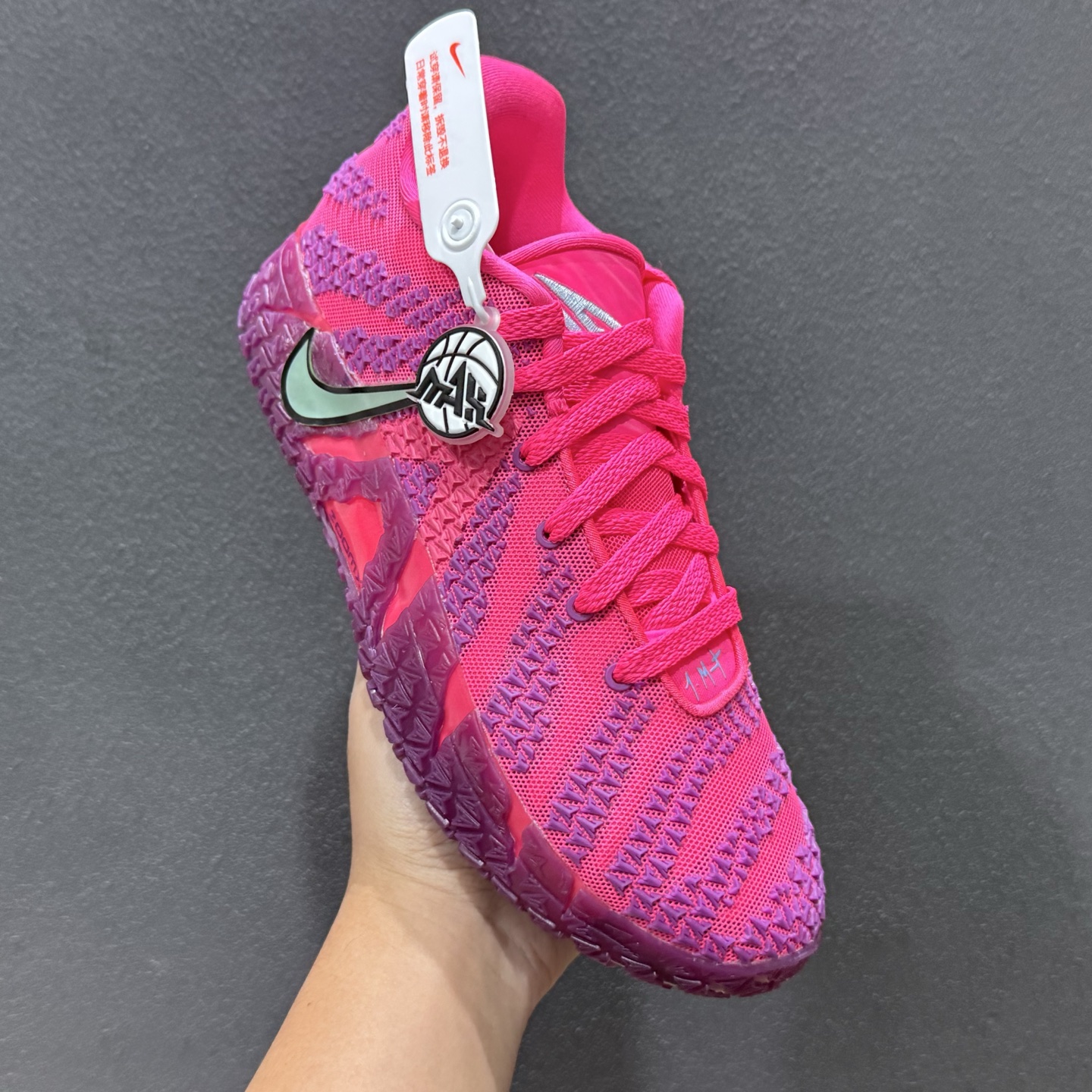 独家实拍灭世/Max纯原NK Ja 3 Scratch EP 莫兰特三代柔软舒适防滑耐磨透气支撑轻便低帮篮球鞋 粉紫 HF2794-600