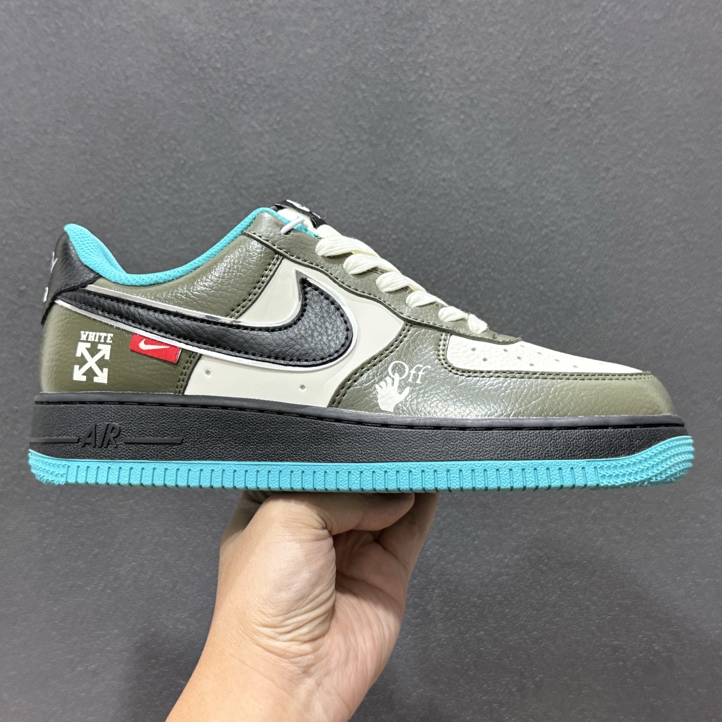 Nike Air Force 1 ’07 Low “OFF-WHITE联名——双拼黑绿蓝”空军一号 QW5836-022 Nike Air Force 1 ’07 Low “OFF-WHITE联名——双拼黑绿蓝”空军一号 QW5836-022