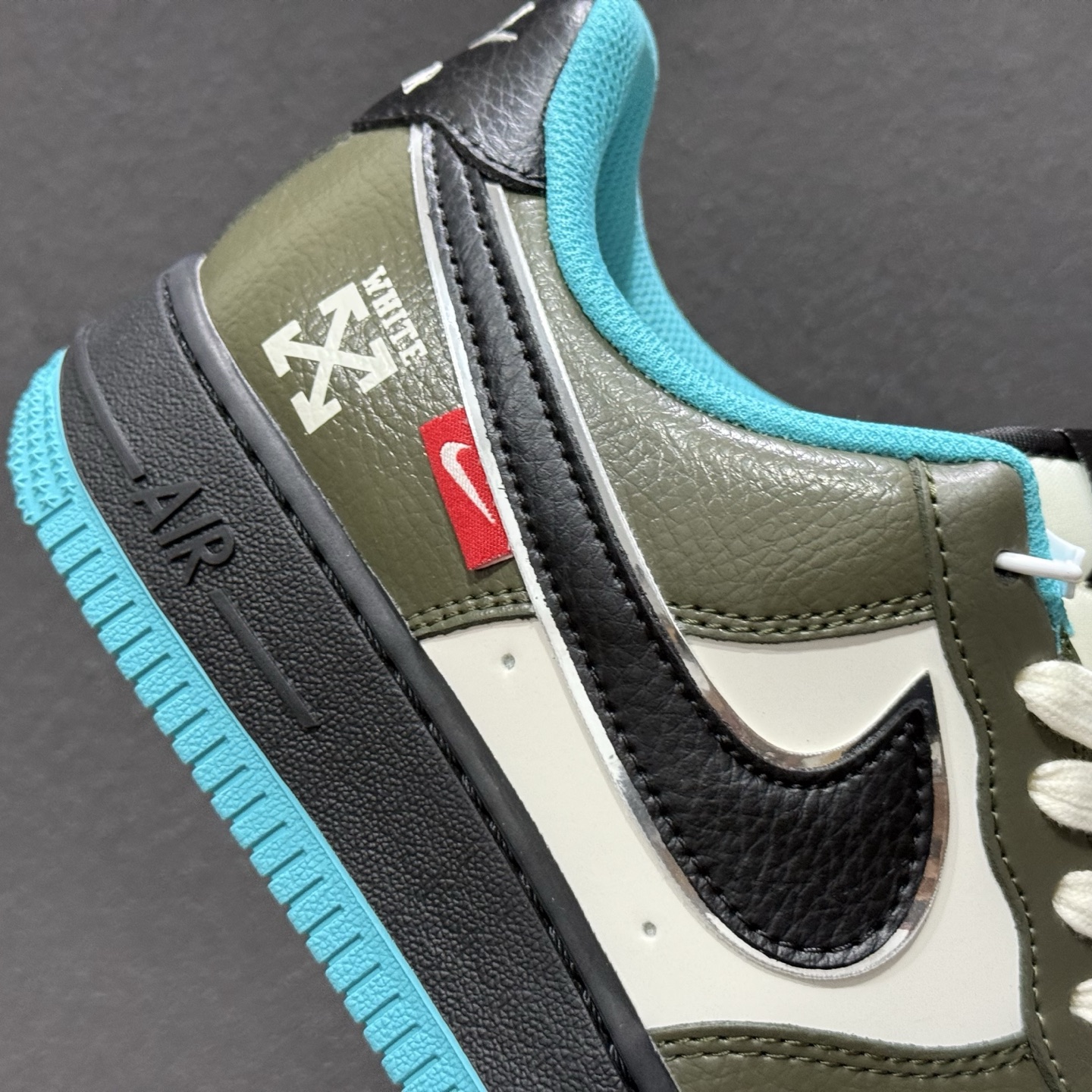 Nike Air Force 1 '07 Low “OFF-WHITE联名——双拼黑绿蓝”空军一号 QW5836-022 Nike Air Force 1 '07 Low “OFF-WHITE联名——双拼黑绿蓝”空军一号 QW5836-022