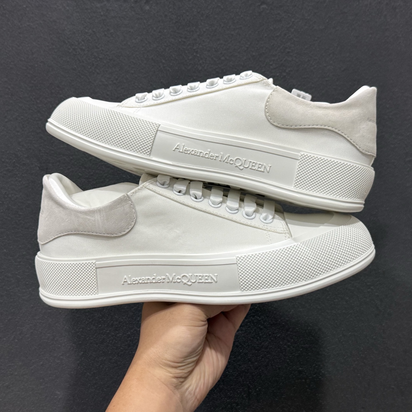 Alexander McQueen/亚历山大麦昆 松糕鞋厚底增高帆布鞋