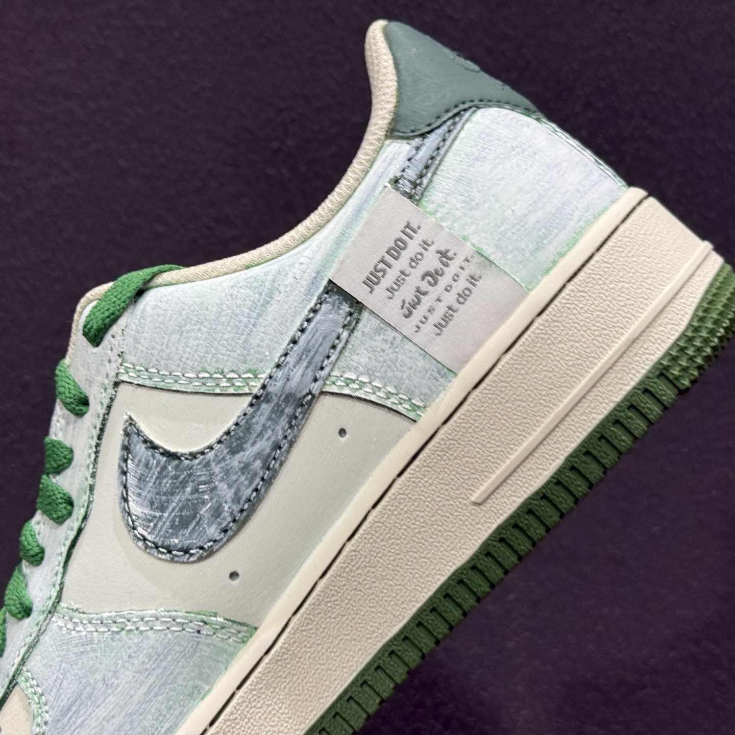 手绘涂鸦“青竹墨韵”Nike Air Force 1 “Bamboo in Ink Wash”空军一号定制板鞋 FB1839-123