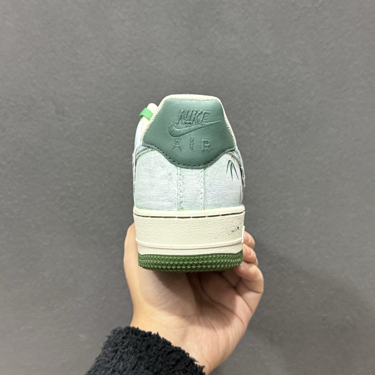 手绘涂鸦“青竹墨韵”Nike Air Force 1 “Bamboo in Ink Wash”空军一号定制板鞋 FB1839-123