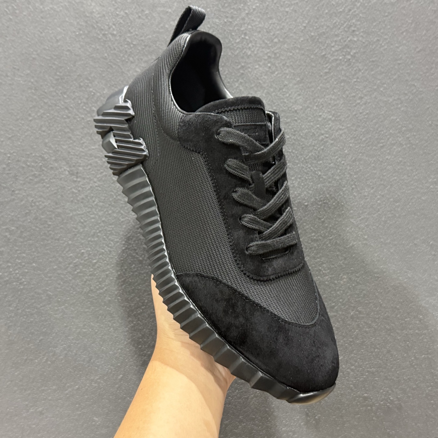 E2 HERMES爱马仕 Bouncing 网布 羊皮 舒适轻便 系带圆头 低帮 生活休闲鞋 8261