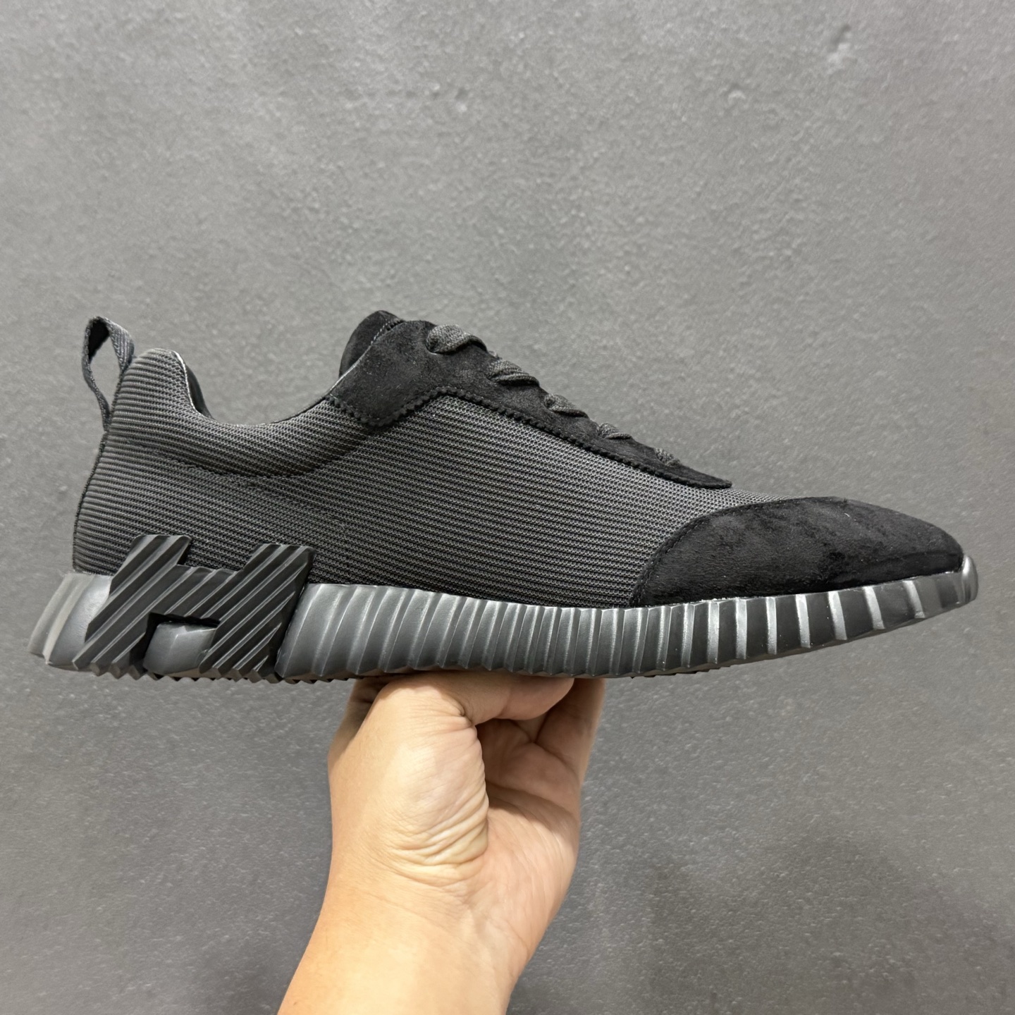 E2 HERMES爱马仕 Bouncing 网布 羊皮 舒适轻便 系带圆头 低帮 生活休闲鞋 8261