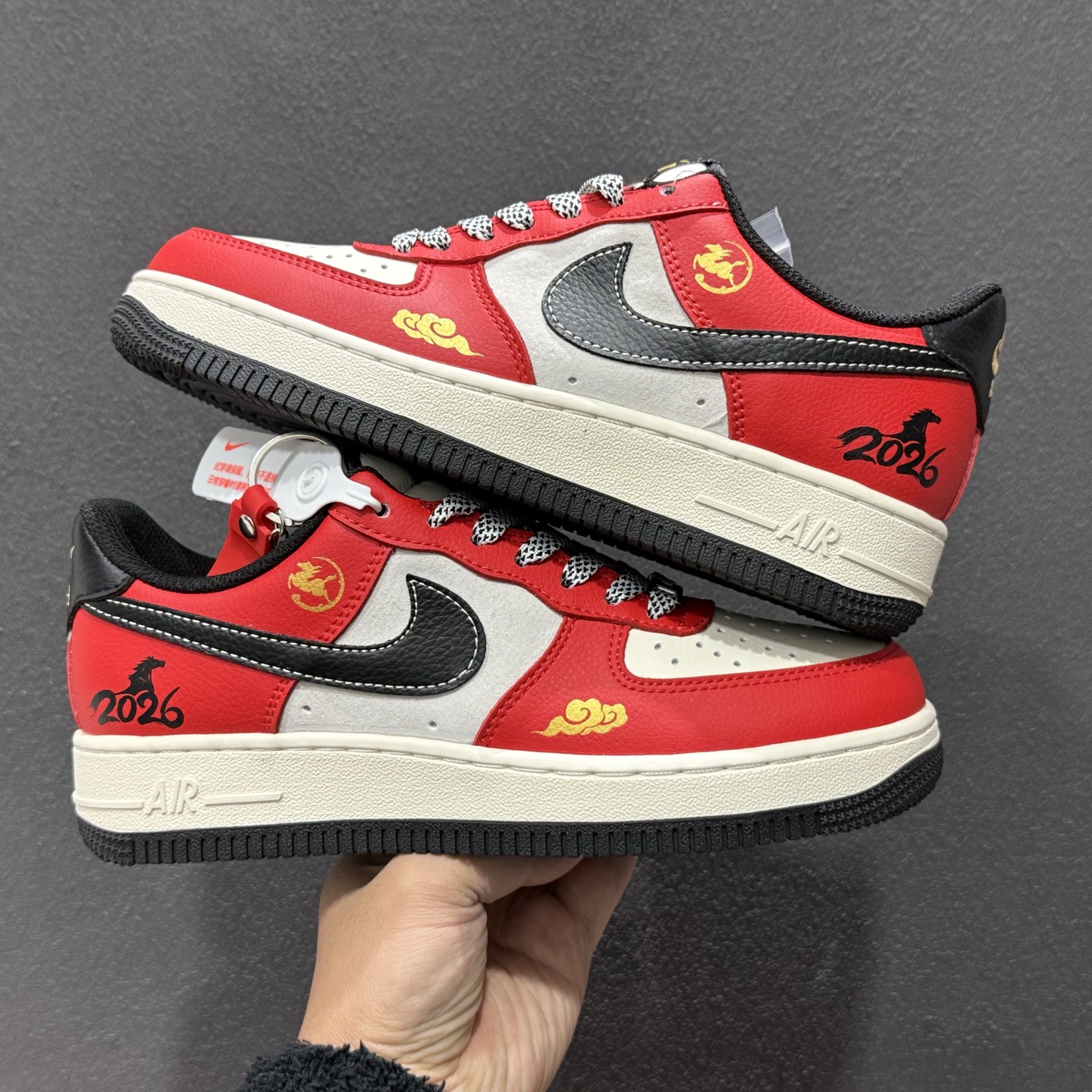 260 Nike Air Force 1 '07 Low “马年限定——祥云米黑红”空军一号 MZ9588-818-Chinese UA Cheap High Quatity Brand Clothes Bags handbags Sneakers wholesale wholesaler seller from China Factory suppliers Fashion Clothing Shoes best Quality Beautiful Price 260 Nike Air Force 1 '07 Low “马年限定——祥云米黑红”空军一号 MZ9588-818