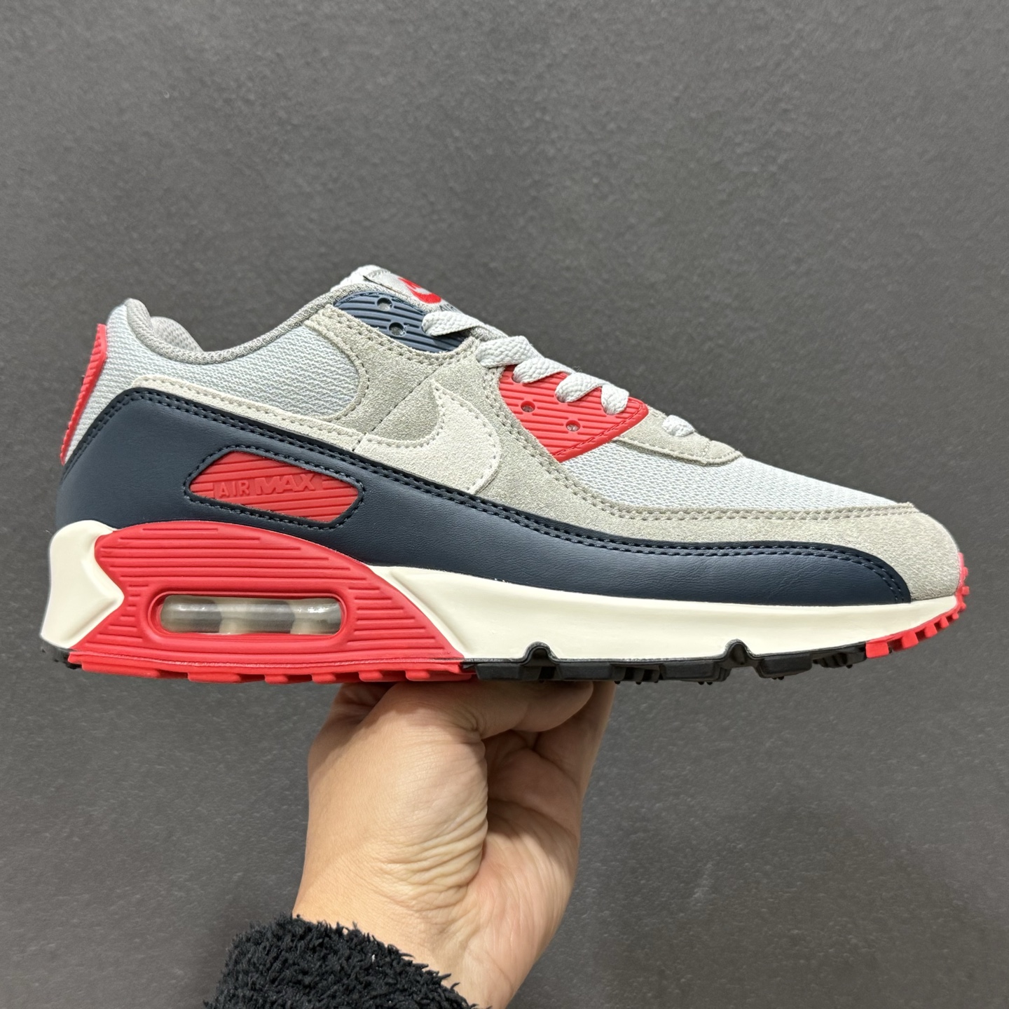 240 Nike Air 90 低帮气垫跑鞋 max90 灰蓝红 DM0029-005-Chinese UA Cheap High Quatity Brand Clothes Bags handbags Sneakers wholesale wholesaler seller from China Factory suppliers Fashion Clothing Shoes best Quality Beautiful Price 240 Nike Air 90 低帮气垫跑鞋 max90 灰蓝红 DM0029-005