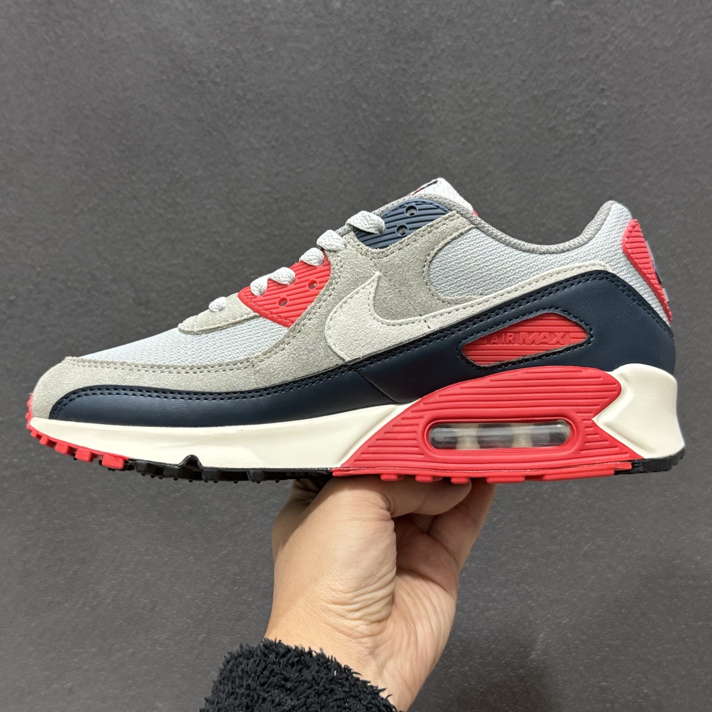 240 Nike Air 90 低帮气垫跑鞋 max90 灰蓝红 DM0029-005-Chinese UA Cheap High Quatity Brand Clothes Bags handbags Sneakers wholesale wholesaler seller from China Factory suppliers Fashion Clothing Shoes best Quality Beautiful Price 240 Nike Air 90 低帮气垫跑鞋 max90 灰蓝红 DM0029-005