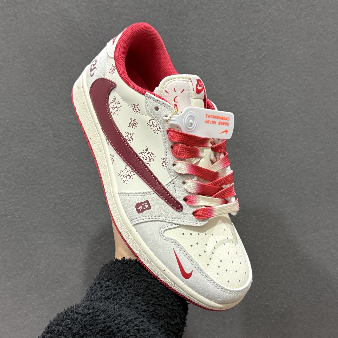260 Nike Air Jordan 1 Low SP 定制配色 倒钩联名马年限定 定制AJ联名-高端定制 低帮复古文化板鞋 YX5066-413