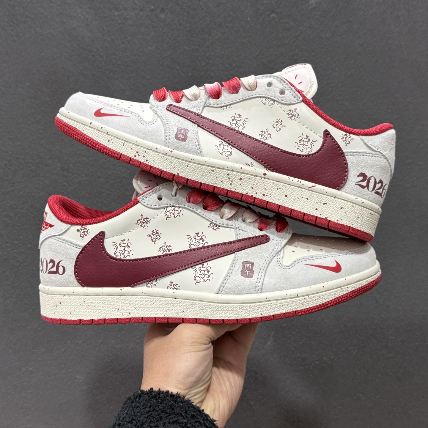 260 Nike Air Jordan 1 Low SP 定制配色 倒钩联名马年限定 定制AJ联名-高端定制 低帮复古文化板鞋 YX5066-413