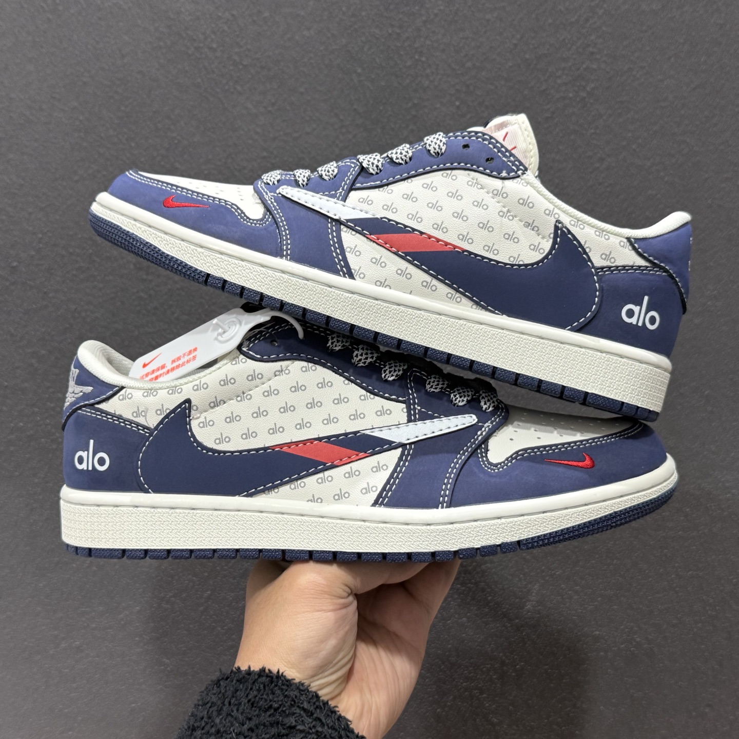 280 2026新款定制限量发售高端定制 Travis Scott x Fragment Design x Jordan Air Jordan 1 Low SP “AlO联名------海军蓝” DZ2688-012
