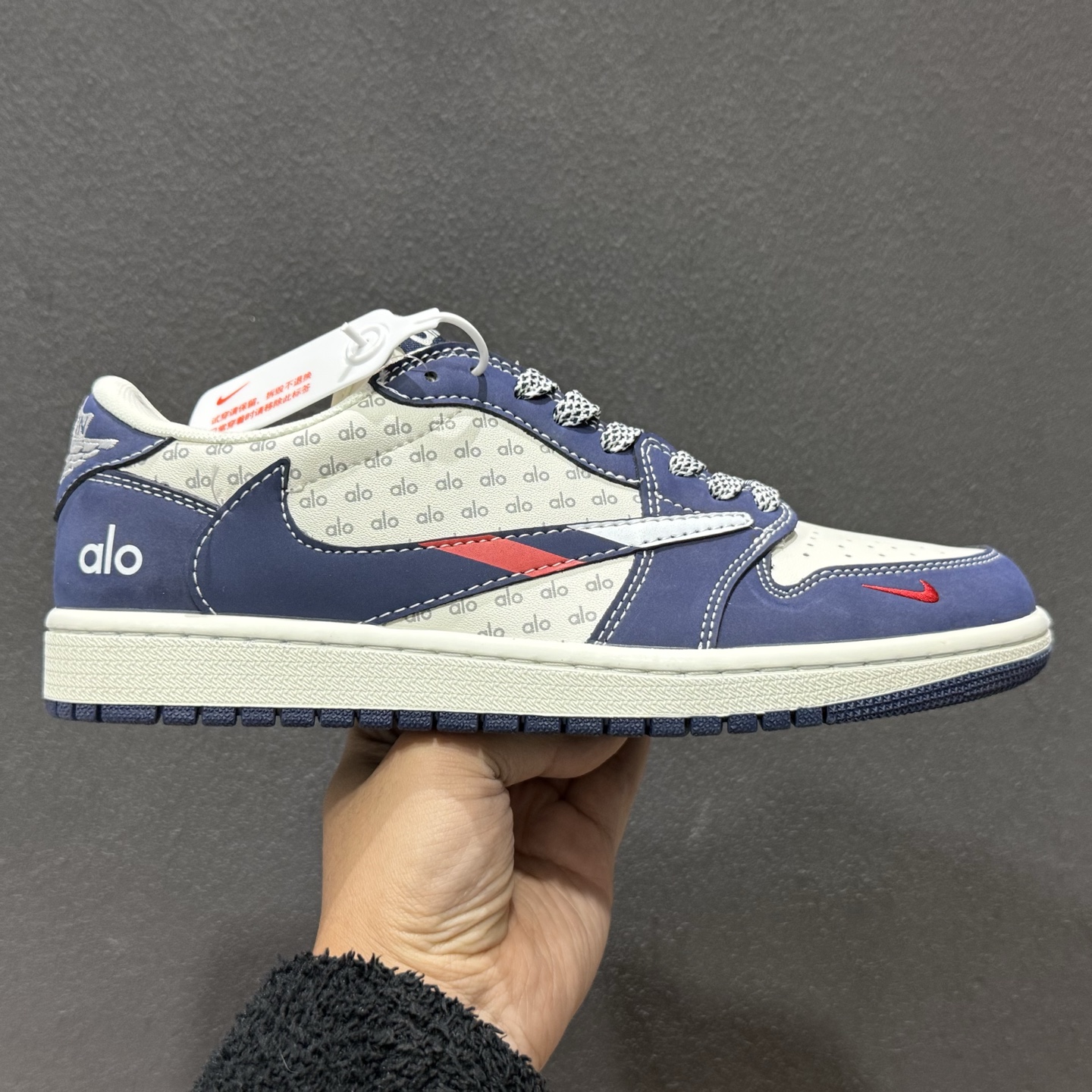 280 2026新款定制限量发售高端定制 Travis Scott x Fragment Design x Jordan Air Jordan 1 Low SP “AlO联名------海军蓝” DZ2688-012