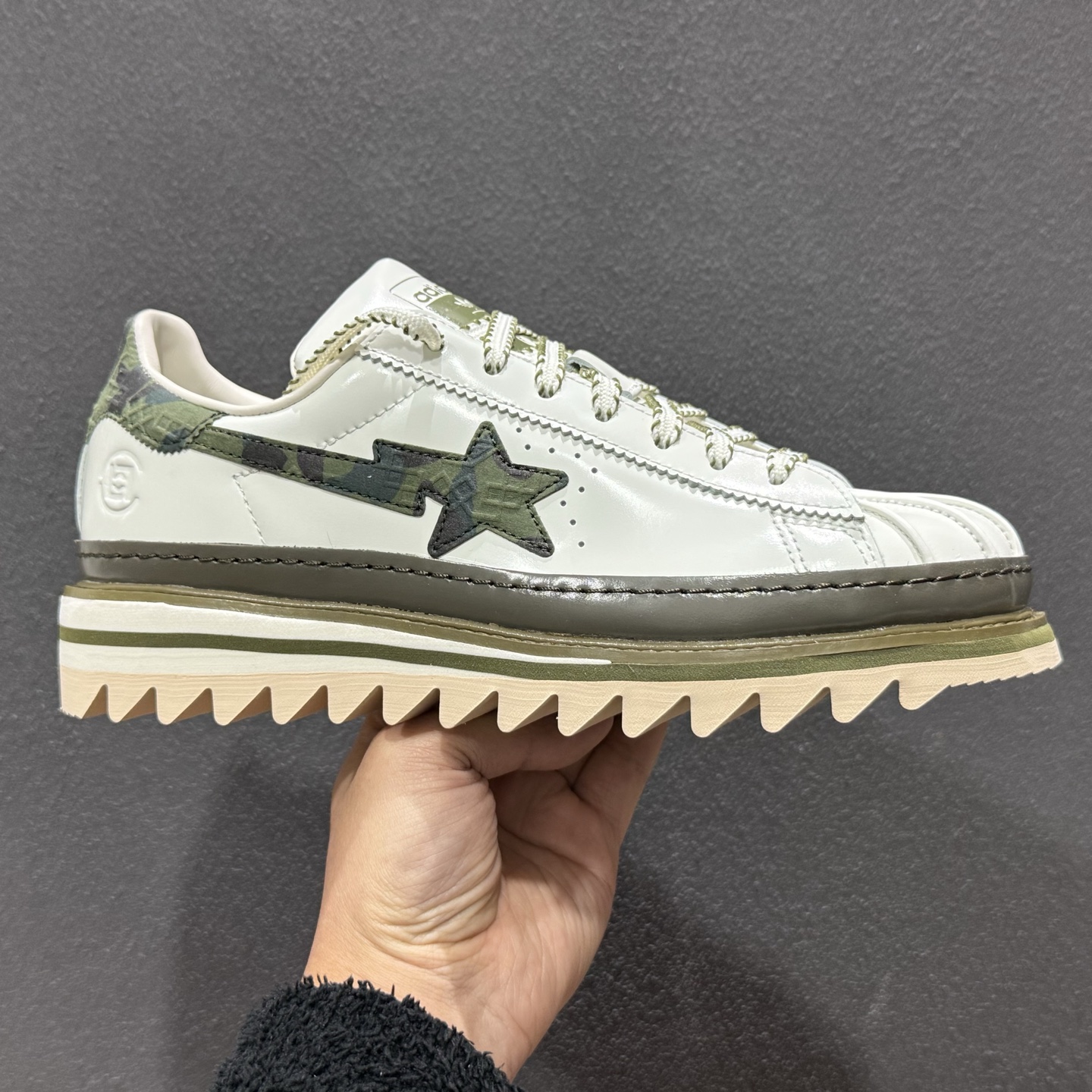 370 新款出货 AD BAPE x CLx Superby EDISON CHEN 猿人头 凝结集团 陈冠希三方联名贝壳头 KJ1473-126