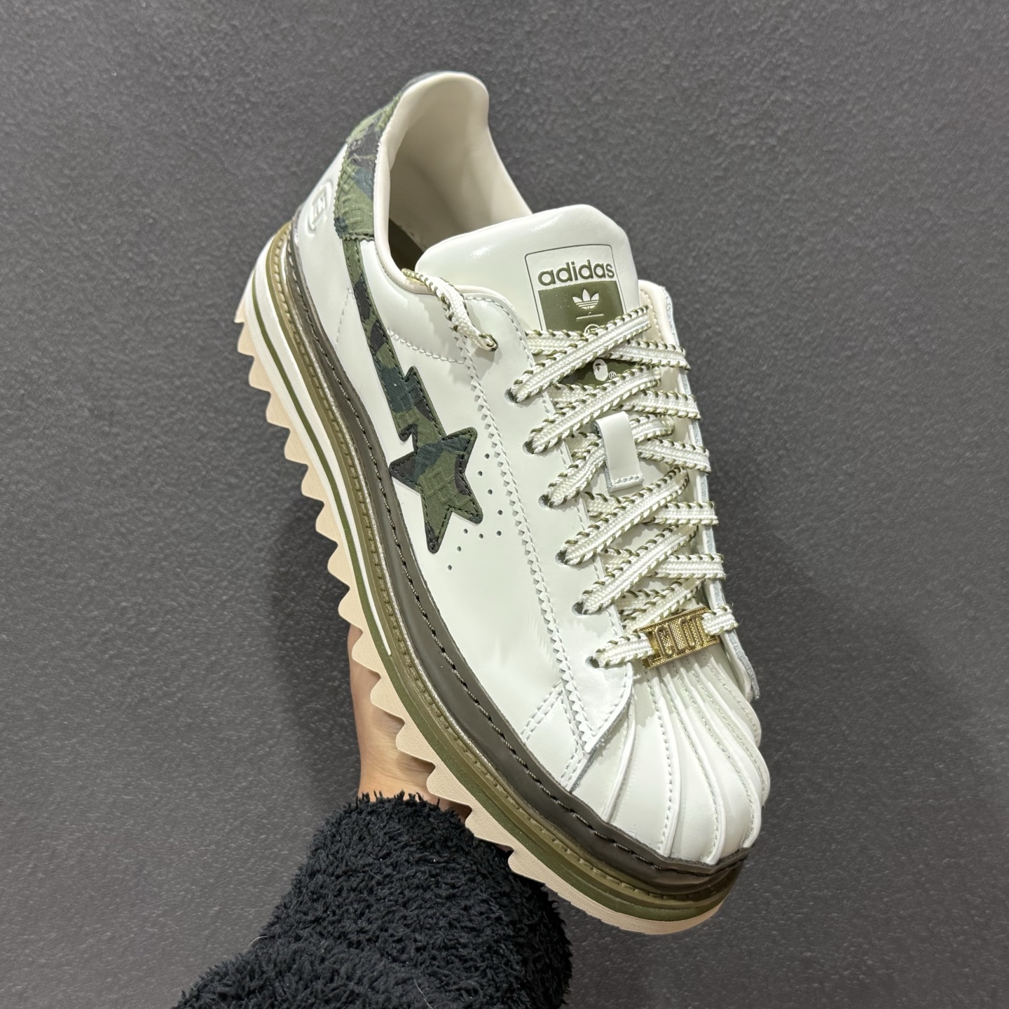 370 新款出货 AD BAPE x CLx Superby EDISON CHEN 猿人头 凝结集团 陈冠希三方联名贝壳头 KJ1473-126