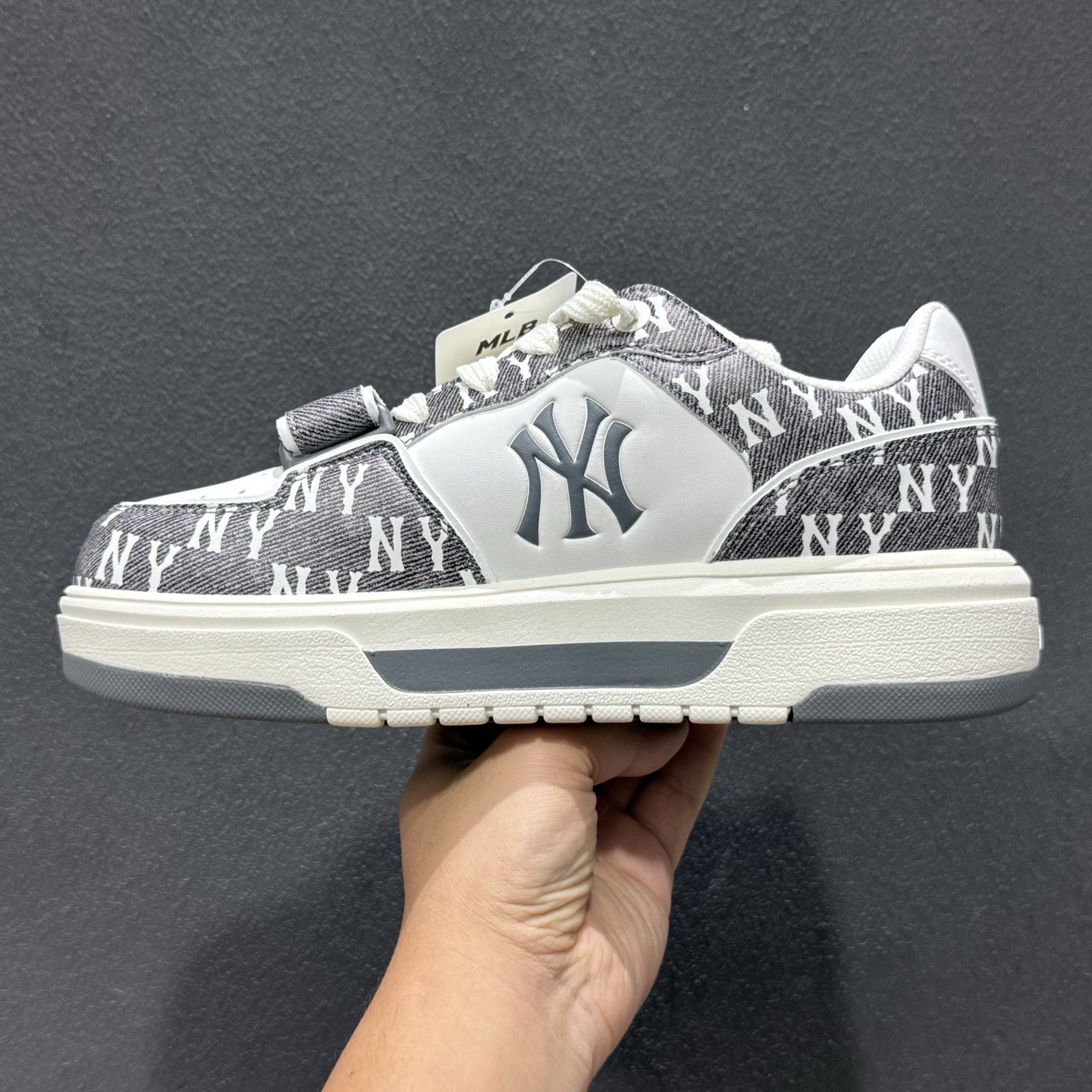 180 MLB CHUNKY LINER DENIM POCKET MONOGRAM SL 印刻老花 时尚舒适 休闲运动 防滑耐磨低帮板鞋 3ASXM026N(GP005)