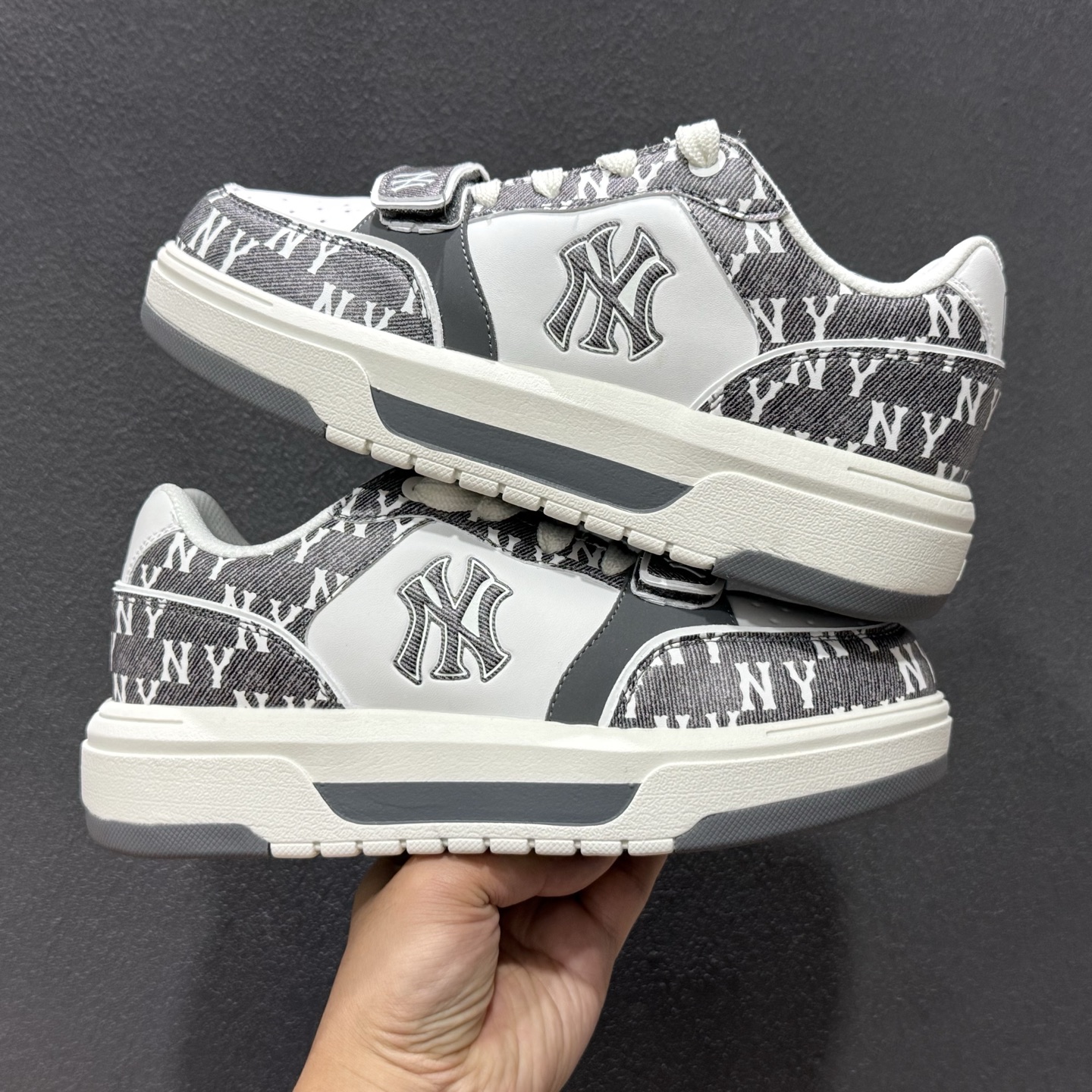 180 MLB CHUNKY LINER DENIM POCKET MONOGRAM SL 印刻老花 时尚舒适 休闲运动 防滑耐磨低帮板鞋 3ASXM026N(GP005)