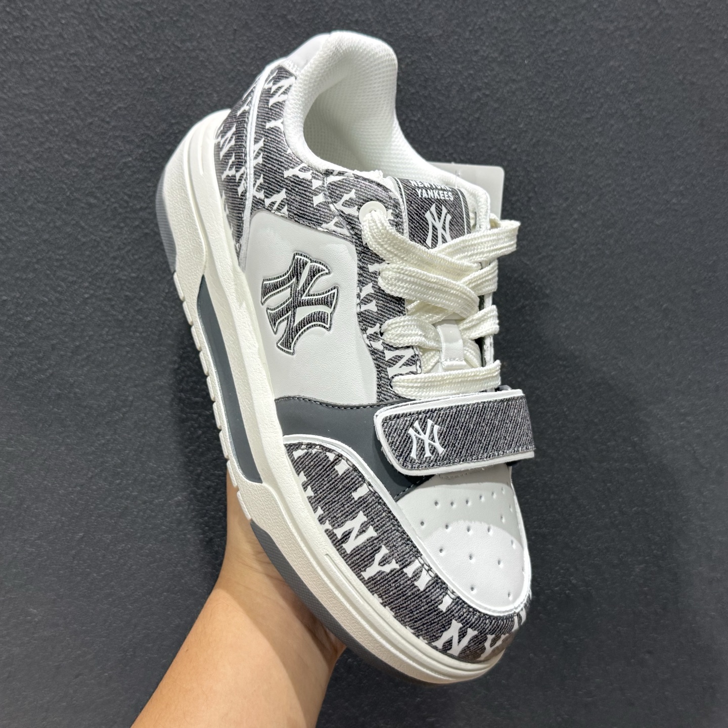 180 MLB CHUNKY LINER DENIM POCKET MONOGRAM SL 印刻老花 时尚舒适 休闲运动 防滑耐磨低帮板鞋 3ASXM026N(GP005)