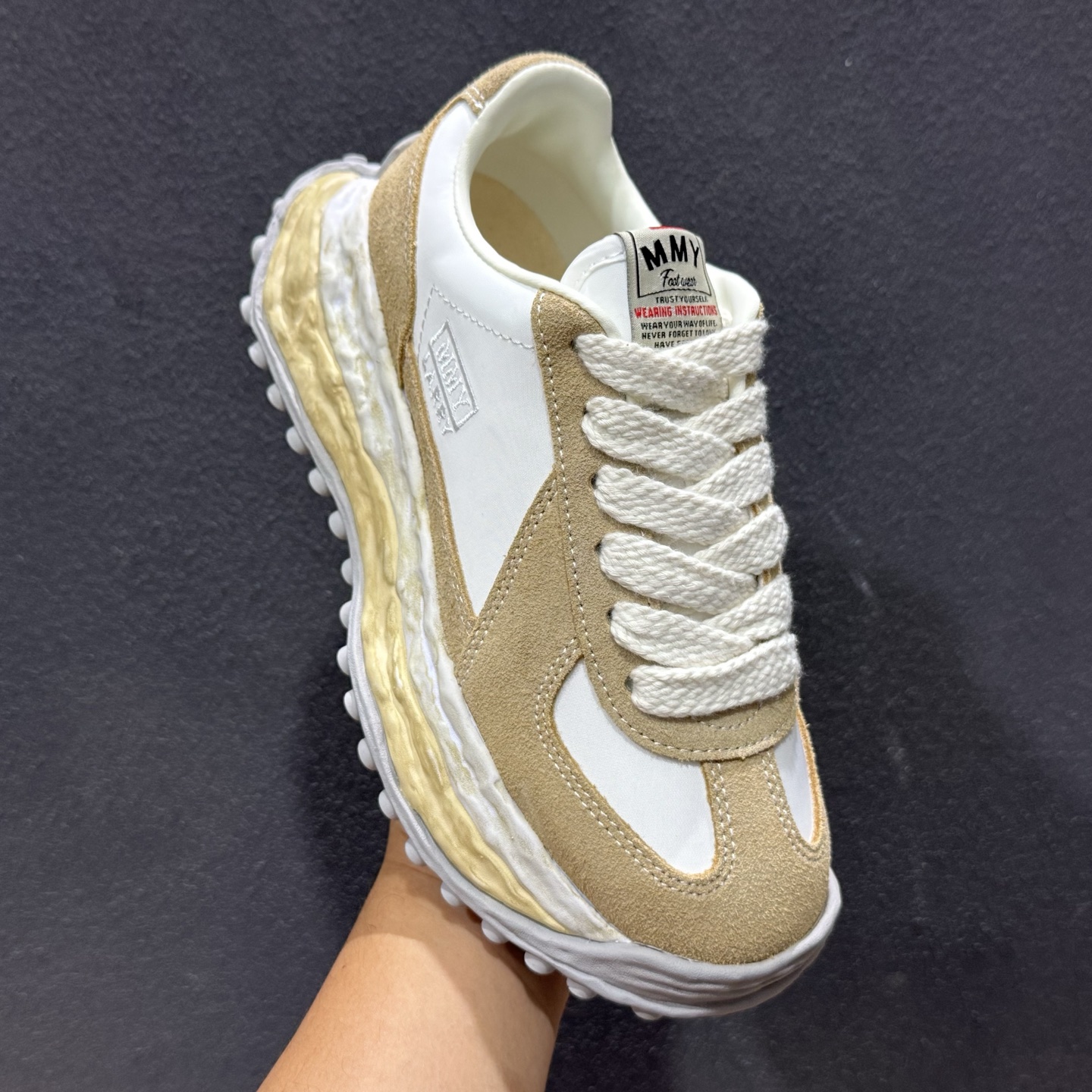 240 MMY/Maison MIHARA YASUHIRO Original Sole Canvas Low 变形溶解雪糕底低帮休闲百搭皮革面板鞋增高厚底老爹鞋