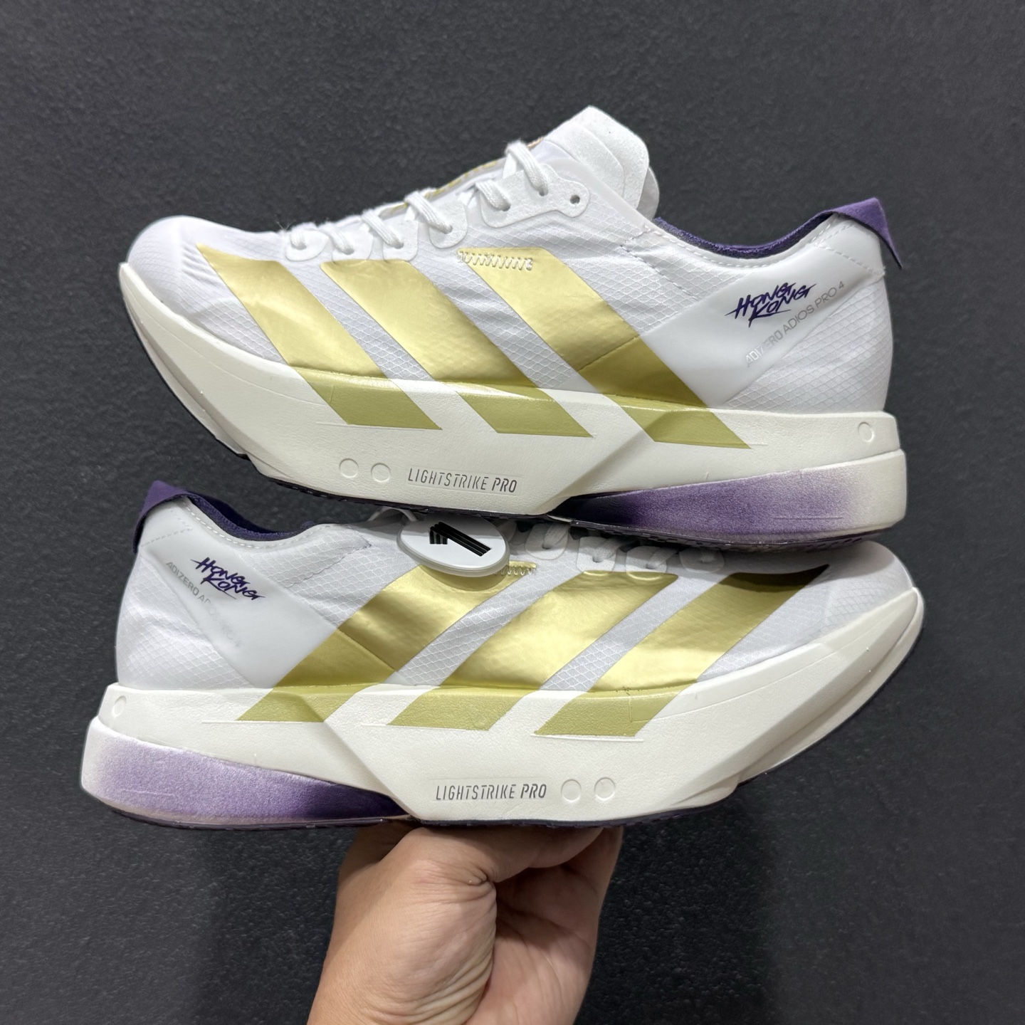 Adidas ADIZERO ADIOS PRO 4 M 马拉松飞线贾卡轻质透气休闲运动跑步鞋 KH6359-111