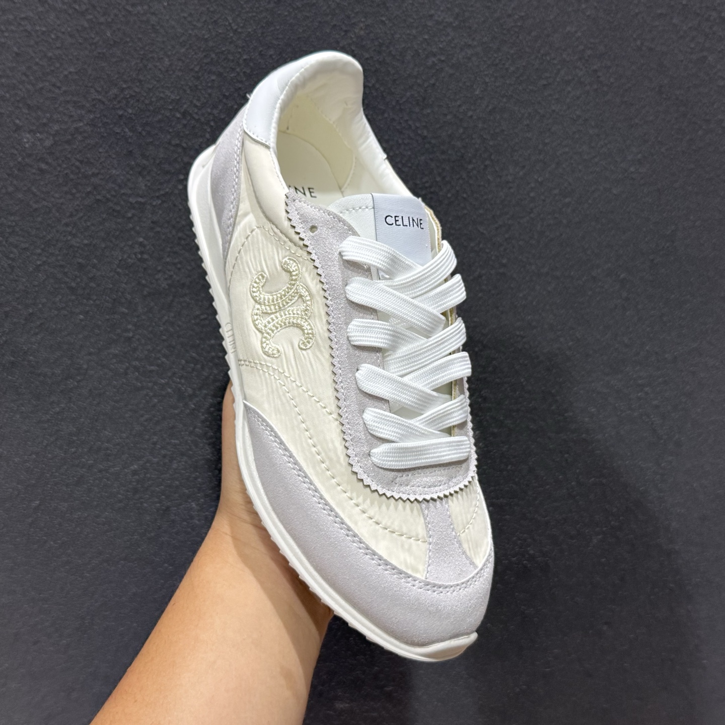 CELINE.赛琳2026春夏新款 Racer系列复古小白鞋德训鞋休闲运动鞋 2417171-Top High Quatity Cheap Sneakers Fashion Clothing Clothes Bags handbags Shoes of all Brand wholesale With The best Quality And Beautiful Price from China Factory Chinese suppliers wholesaler seller CELINE.赛琳2026春夏新款 Racer系列复古小白鞋德训鞋休闲运动鞋 2417171