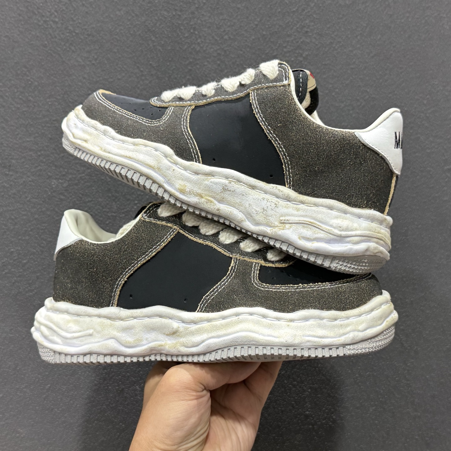 MMY/Maison MIHARA YASUHIRO Original Sole Canvas Low 变形溶解雪糕底低帮休闲百搭皮革面板鞋增高厚底老爹鞋