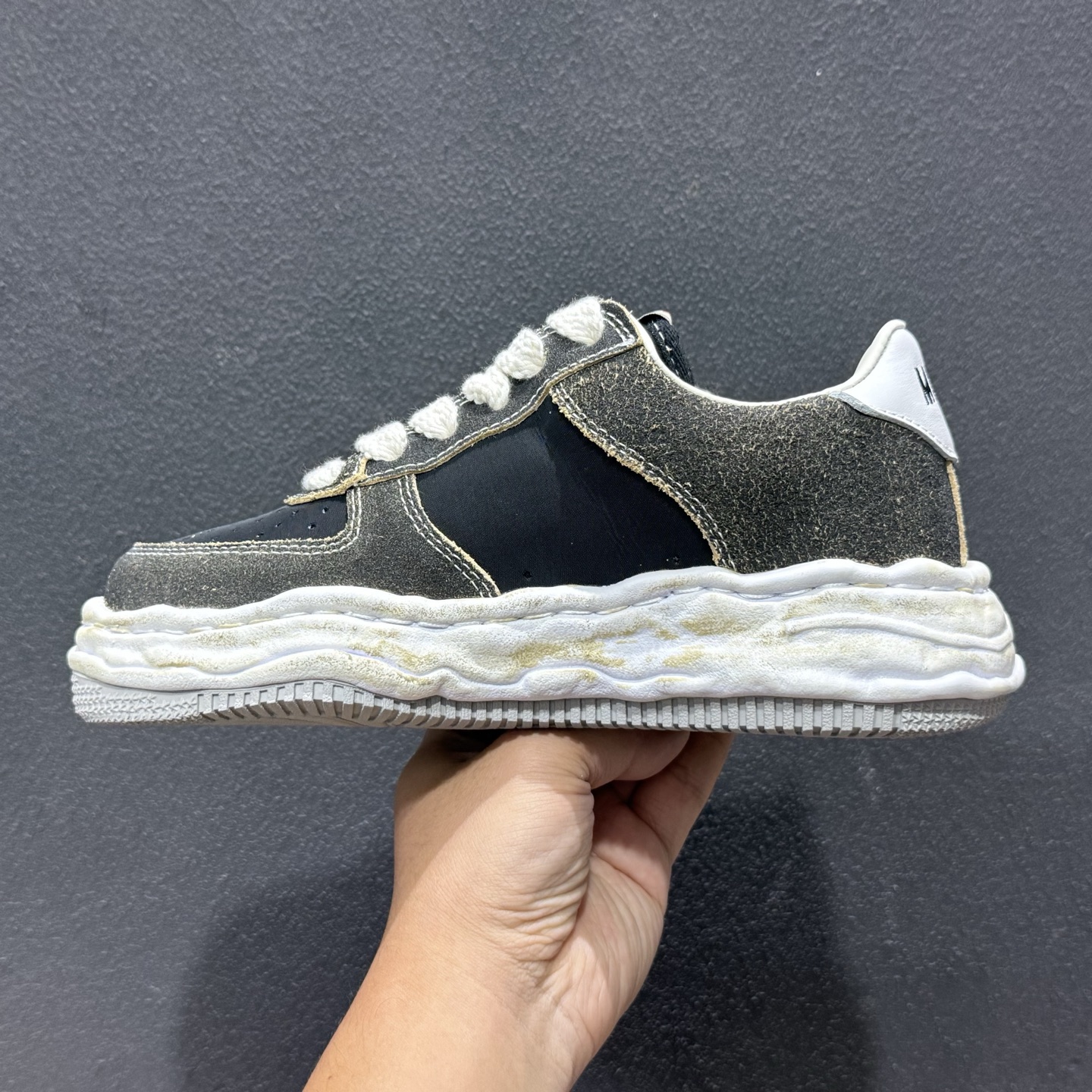 MMY/Maison MIHARA YASUHIRO Original Sole Canvas Low 变形溶解雪糕底低帮休闲百搭皮革面板鞋增高厚底老爹鞋