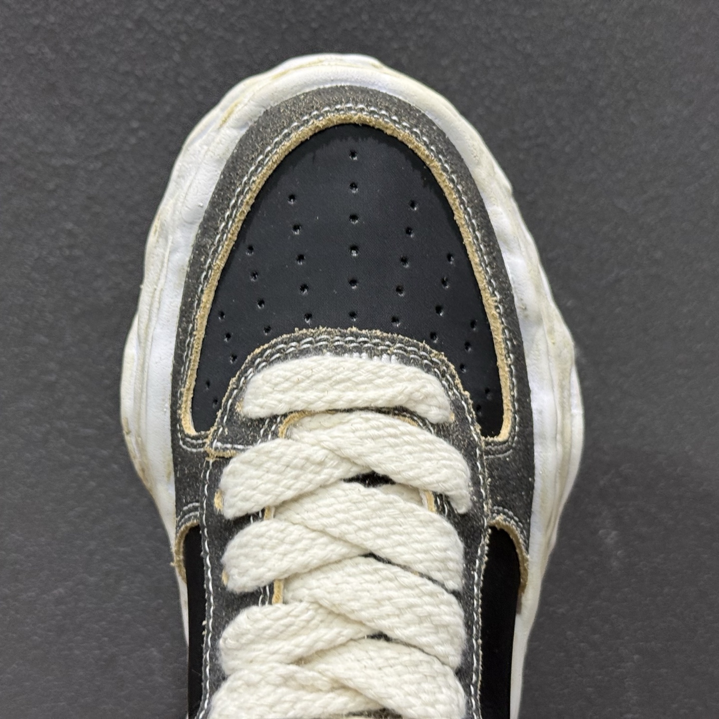 MMY/Maison MIHARA YASUHIRO Original Sole Canvas Low 变形溶解雪糕底低帮休闲百搭皮革面板鞋增高厚底老爹鞋