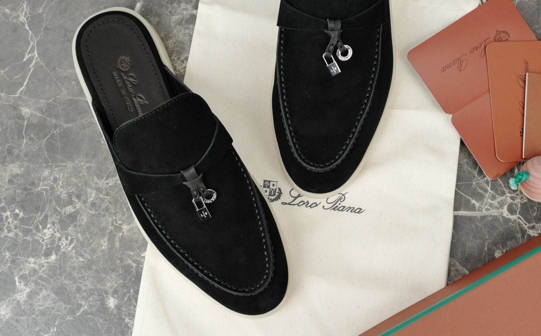Loro Piana Summer Charms Walk Suede Moccasin Mule - Elegant & Comfortable 6 i1723013858 756 4