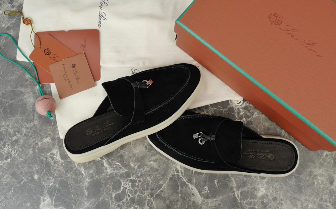 Loro Piana Summer Charms Walk Suede Moccasin Mule - Elegant & Comfortable 4 i1723013862 8179 0